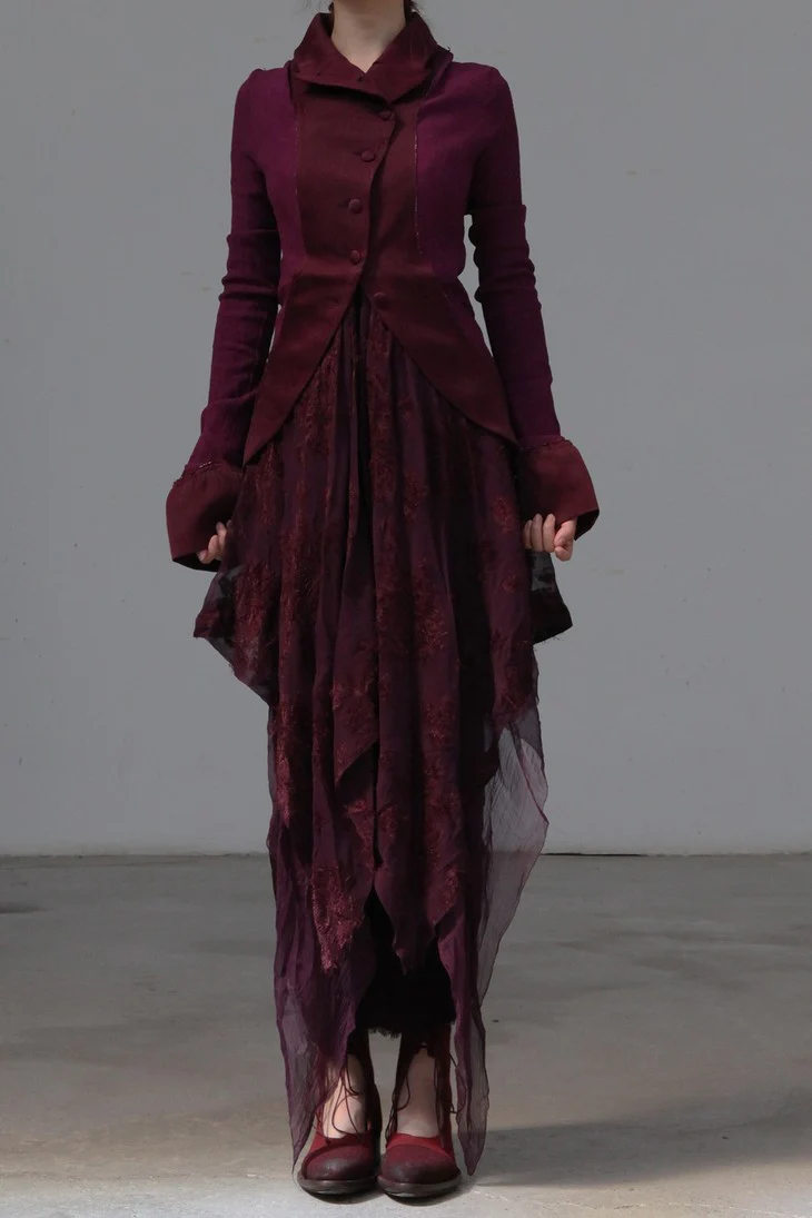 Marc Le Bihan Silky Long Sleeve Jacket Collection Highly Handcrafted France MLB-22914-ZI Purple PMLB3 - Image 12