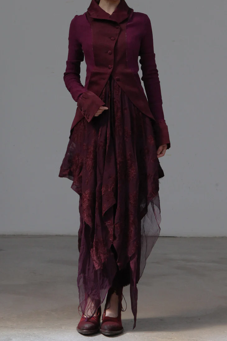 Marc Le Bihan Silky Long Sleeve Jacket Collection Highly Handcrafted France MLB-22914-ZI Purple PMLB3 - Image 13