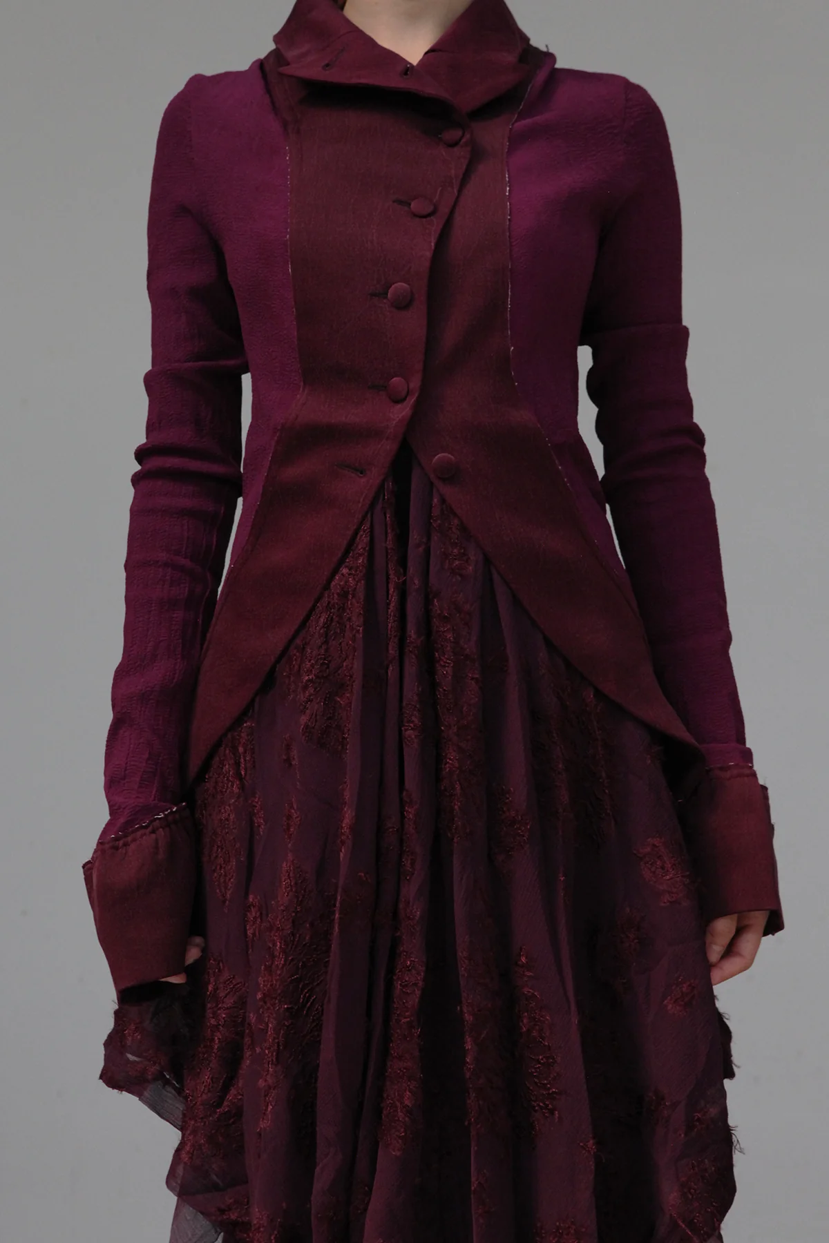 Marc Le Bihan Silky Long Sleeve Jacket Collection Highly Handcrafted France MLB-22914-ZI Purple PMLB3 - Image 7