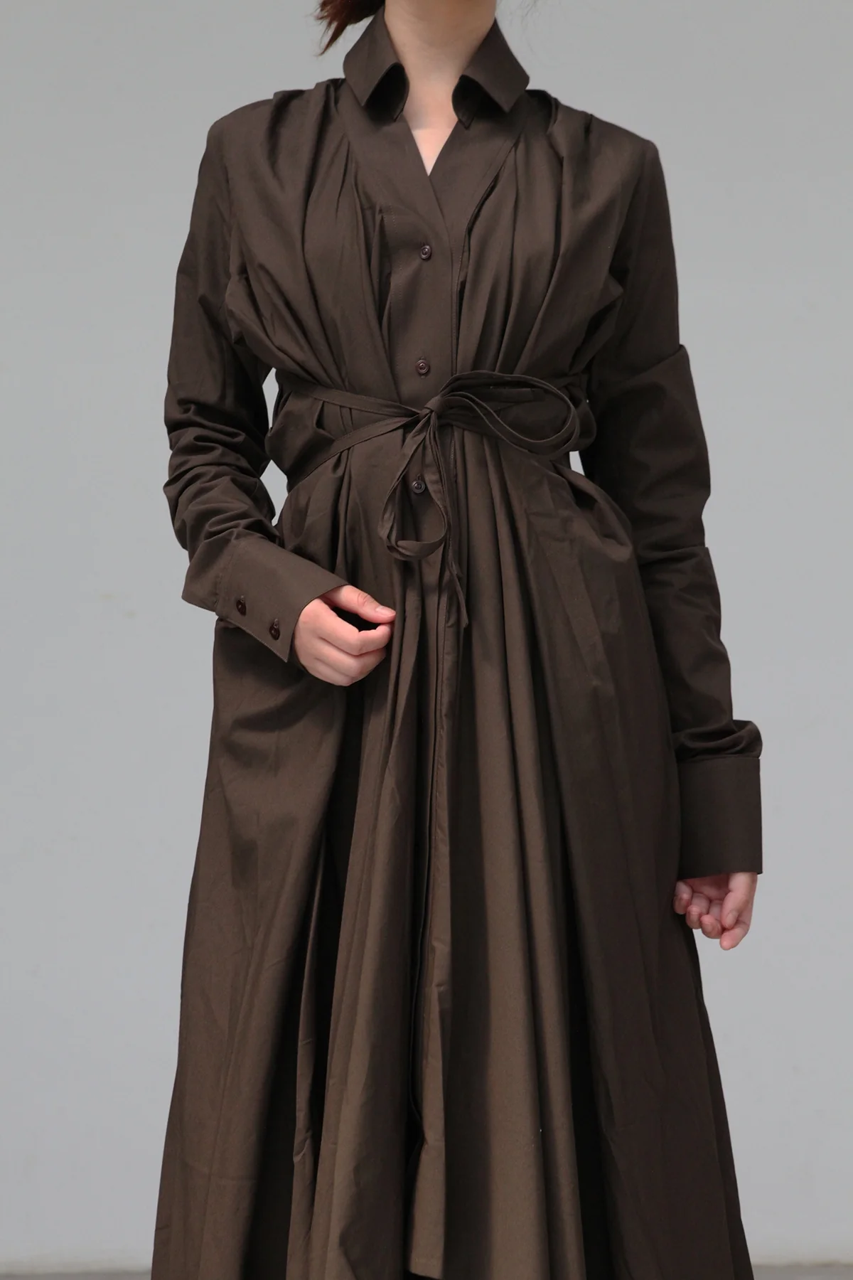 marc le bihan strappy shirt dress 2150 BRONZE - Image 6