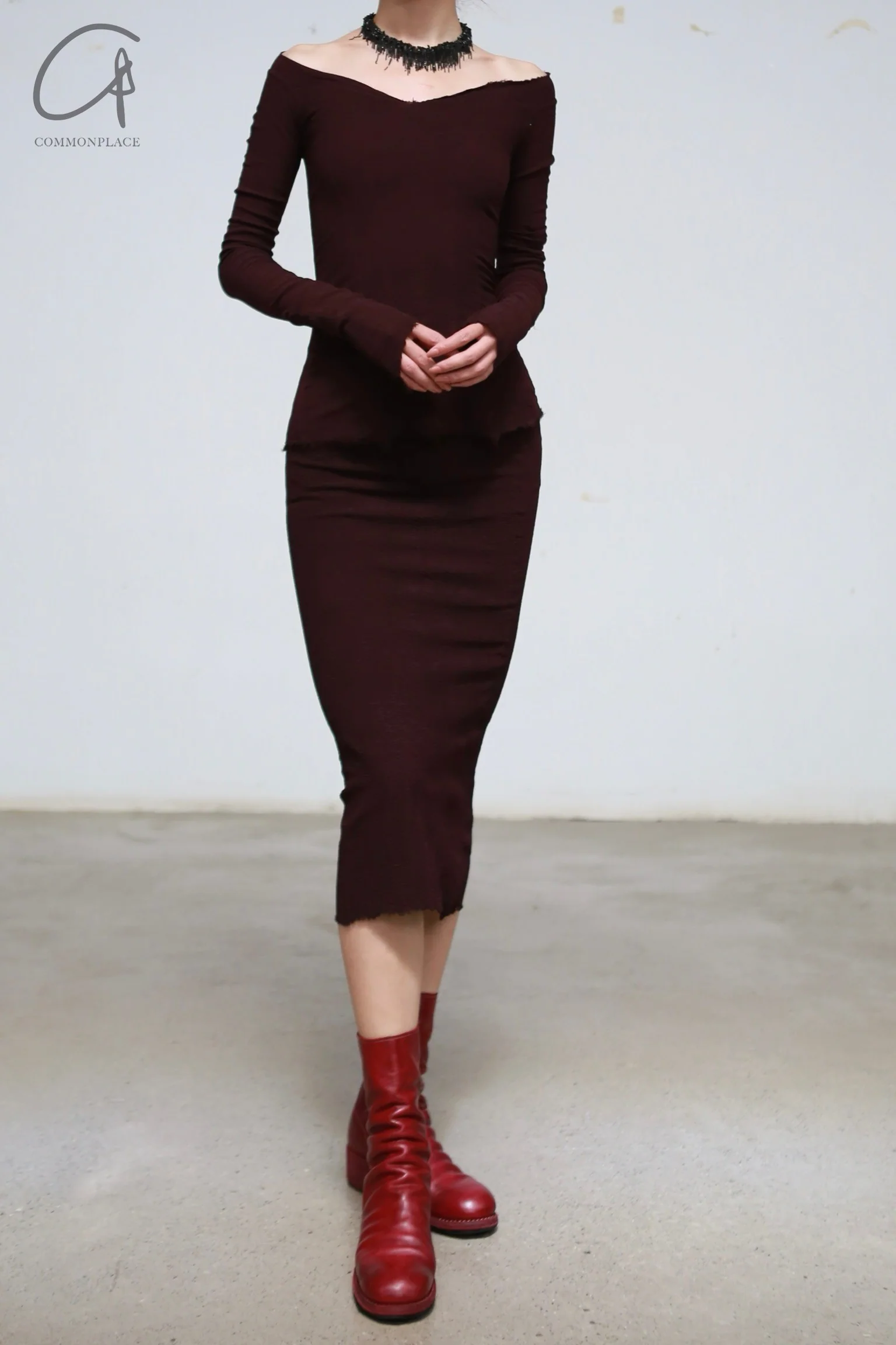 Marc Le Bihan Stretch Bandeau Dress or Skirt Collection MLB-25901-AUBERGINE Short Skirt 25900 25901 - Image 2