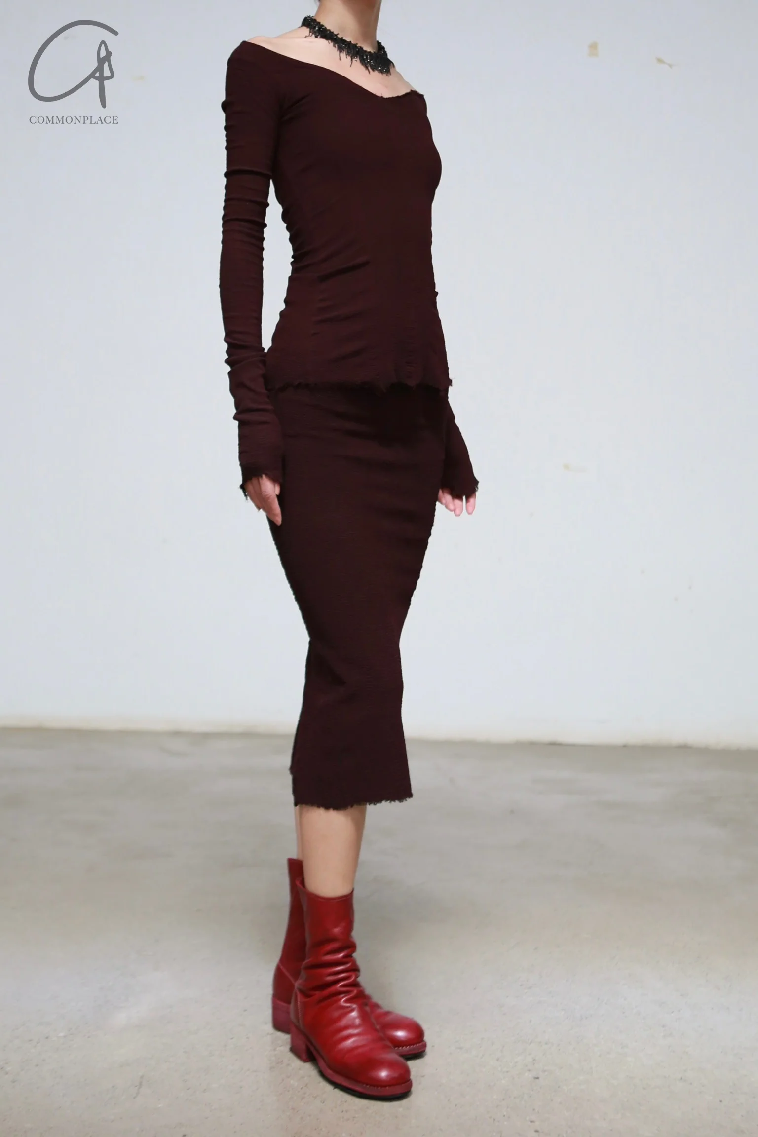 Marc Le Bihan Stretch Bandeau Dress or Skirt Collection MLB-25901-AUBERGINE Short Skirt 25900 25901 - Image 3