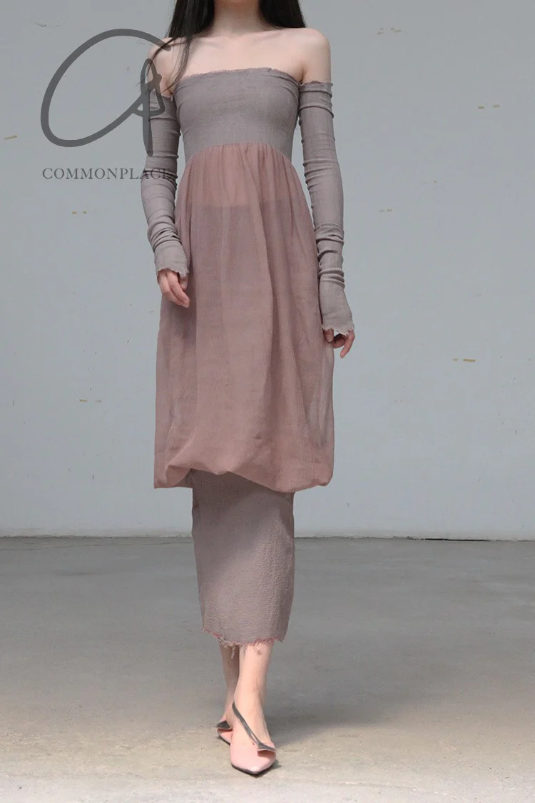 Marc Le Bihan Stretch Pleated Stretch Tube Dress or Skirt Collection MLB-25901-KMMEIGUI Deadwood Rose Short Skirt 25900 25901 - Image 4