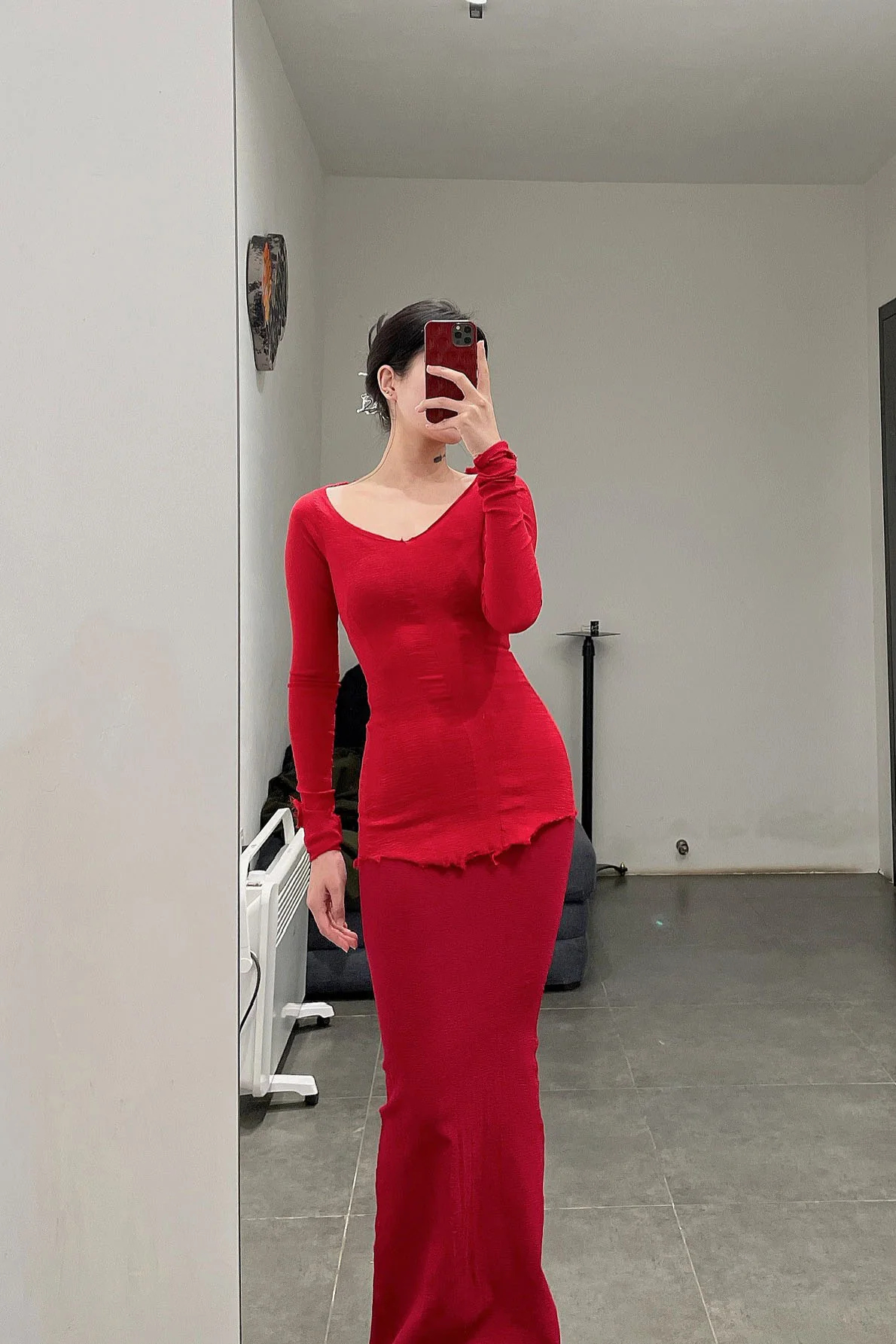 Marc Le Bihan Stretch Pleated Stretch Bandeau Dress or Skirt Collection MLB-25900-HONG Red Long Skirt 25900 25901 - Image 18