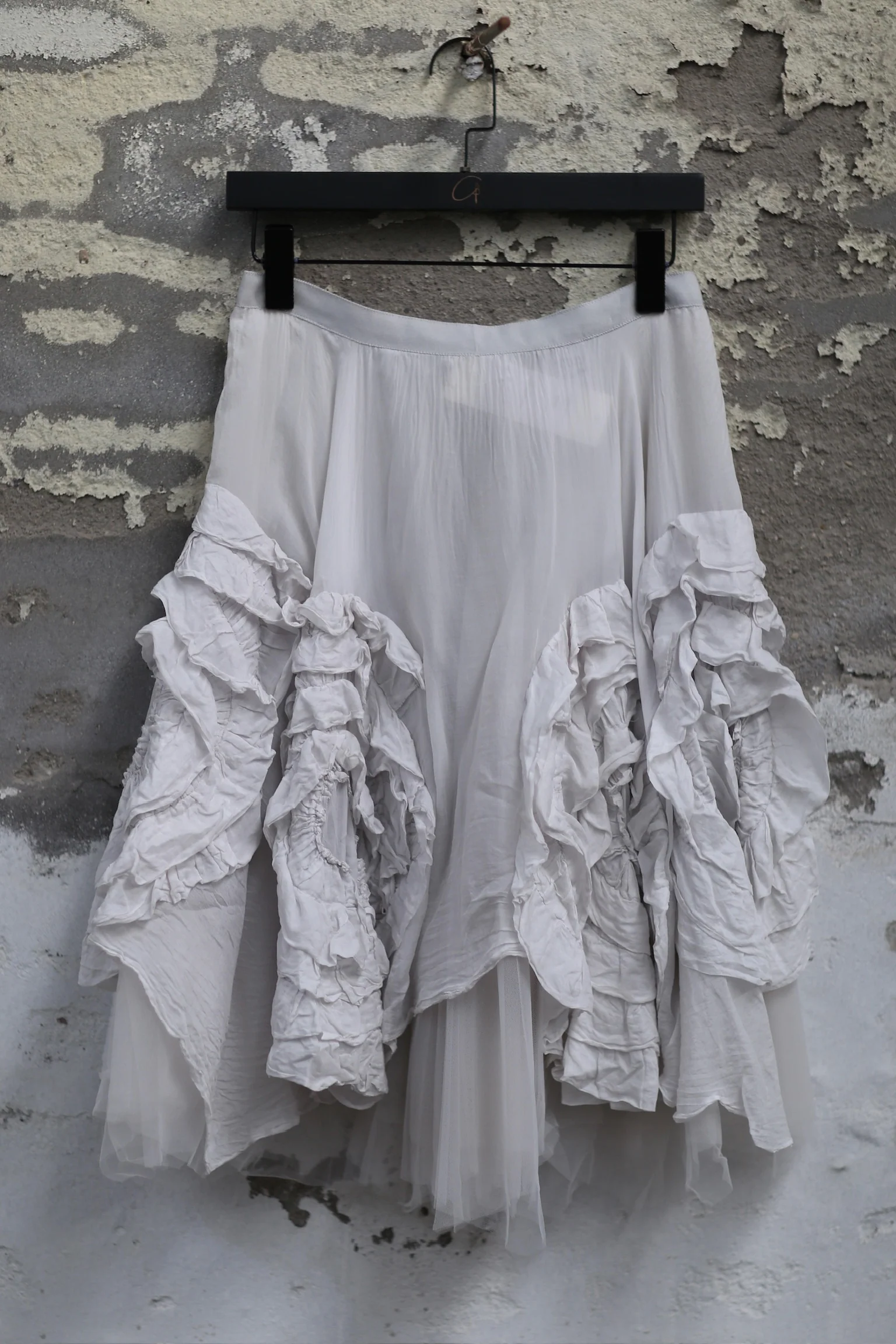 marc le bihan silk tulle floral skirt collection france MLB-2597-E21-2596-BAI white