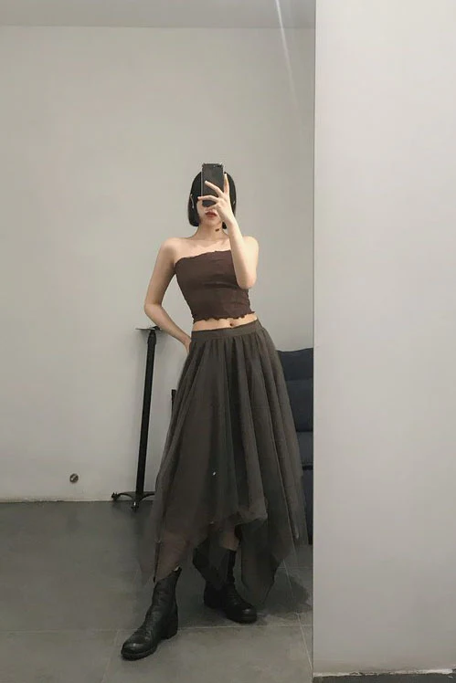 Marc Le Bihan 10-meter silk shrink elastic stretch tube top 26917 series France MLB-26917-SHENHE dark brown - Image 6