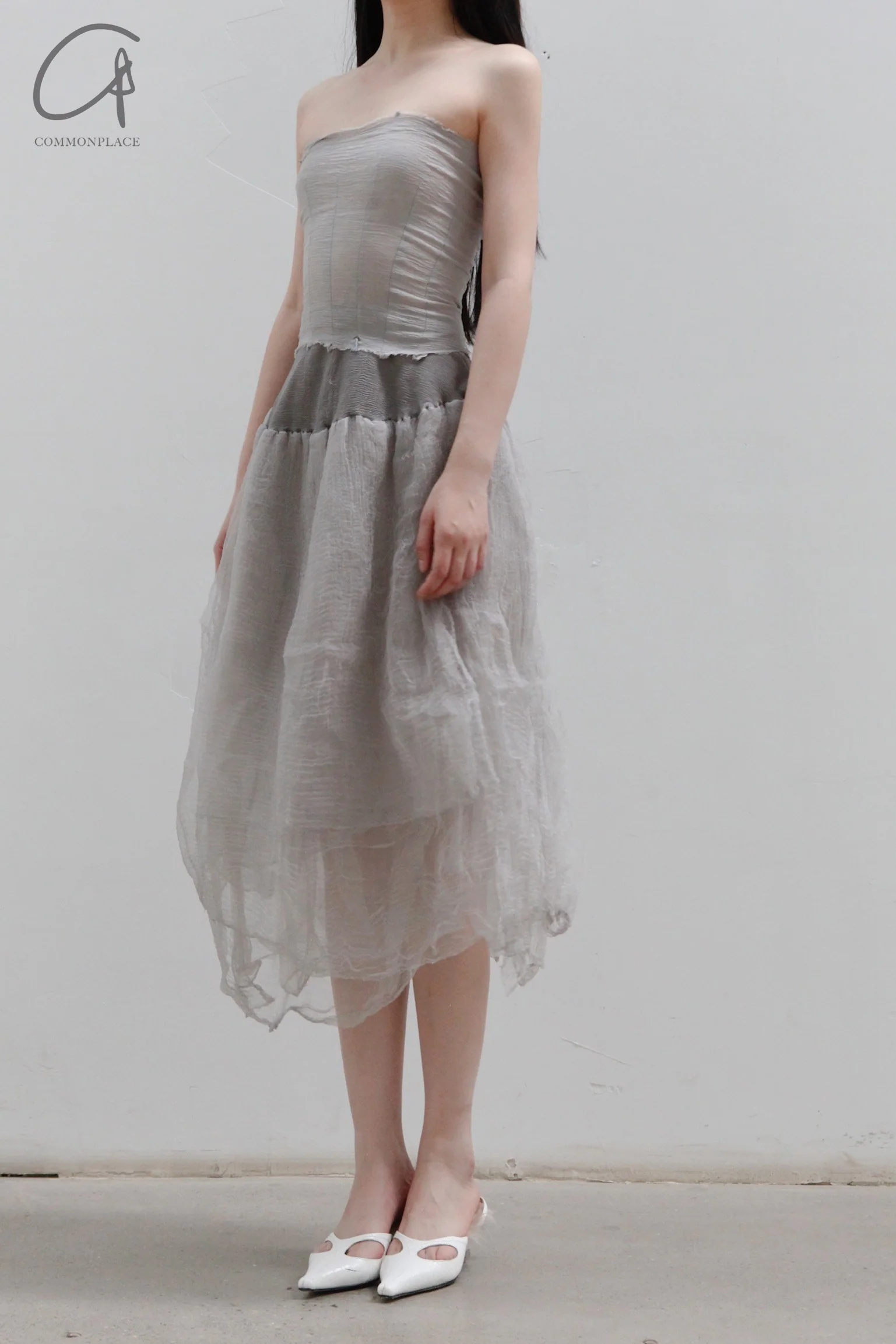 Marc Le Bihan 10-meter silk shrink elastic stretch tube top 26917 series France MLB-26917-ZZHUI PEARL GREY Pearl gray - Image 3