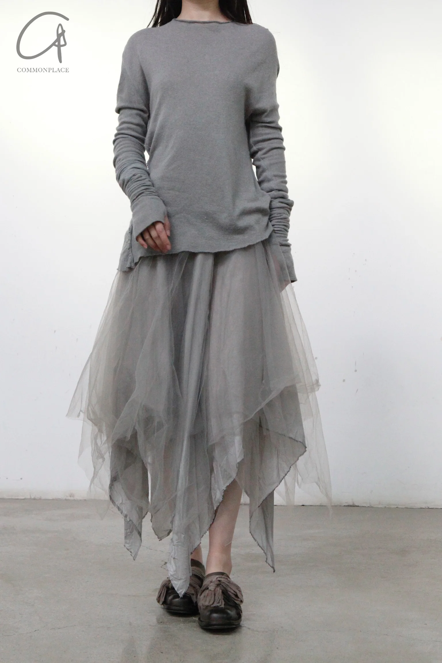 Marc Le Bihan 2590 series triple silk skirt collection French handmade MLB-2590-ZZHUI PEARL GREY - Image 6