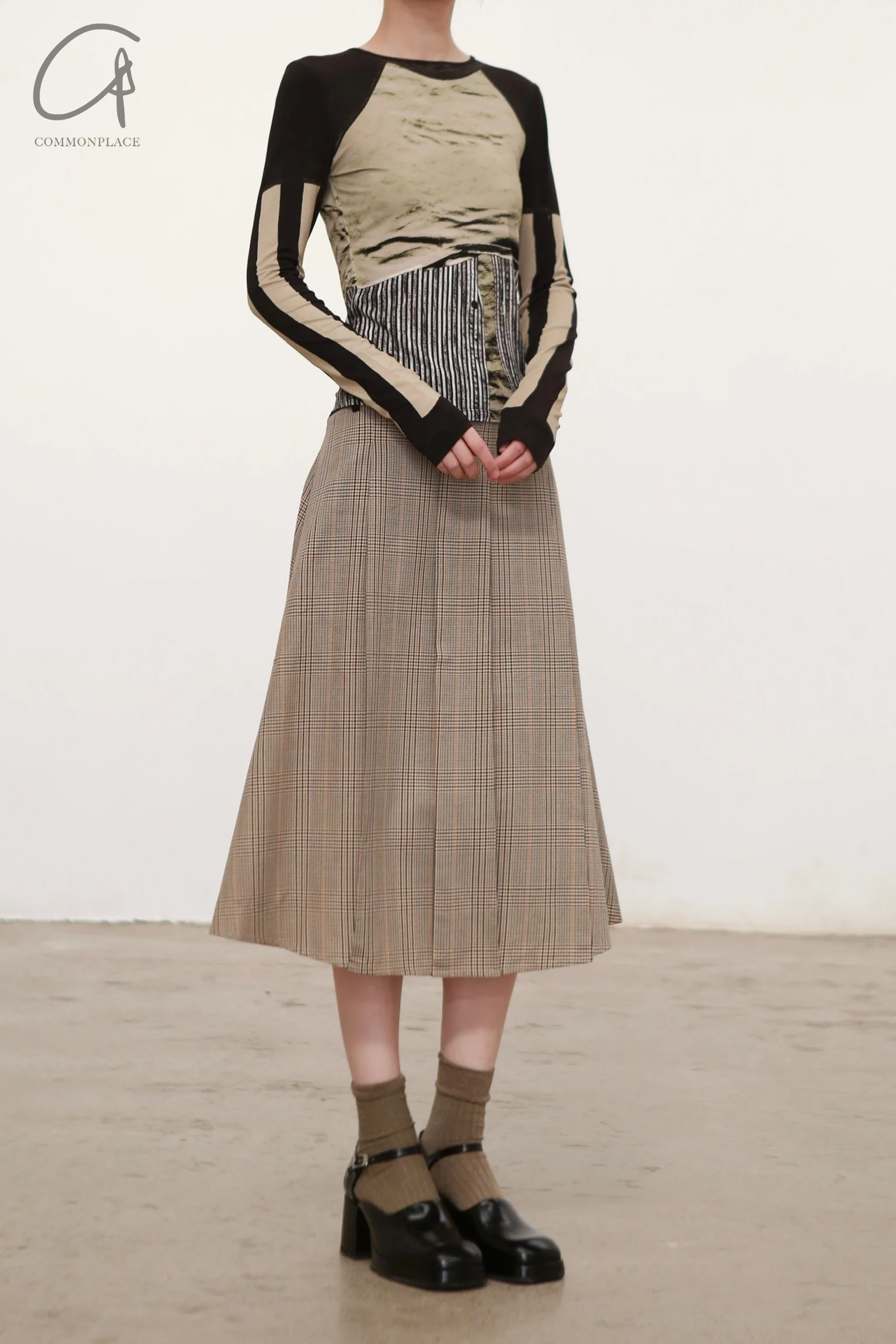 MIAOU 24 Autumn and Winter Lace Corset/Skirt MAU-4055BCWBRC-BROWN CHECK Plaid Long Skirt MAU-7063PSWPSW - Image 11