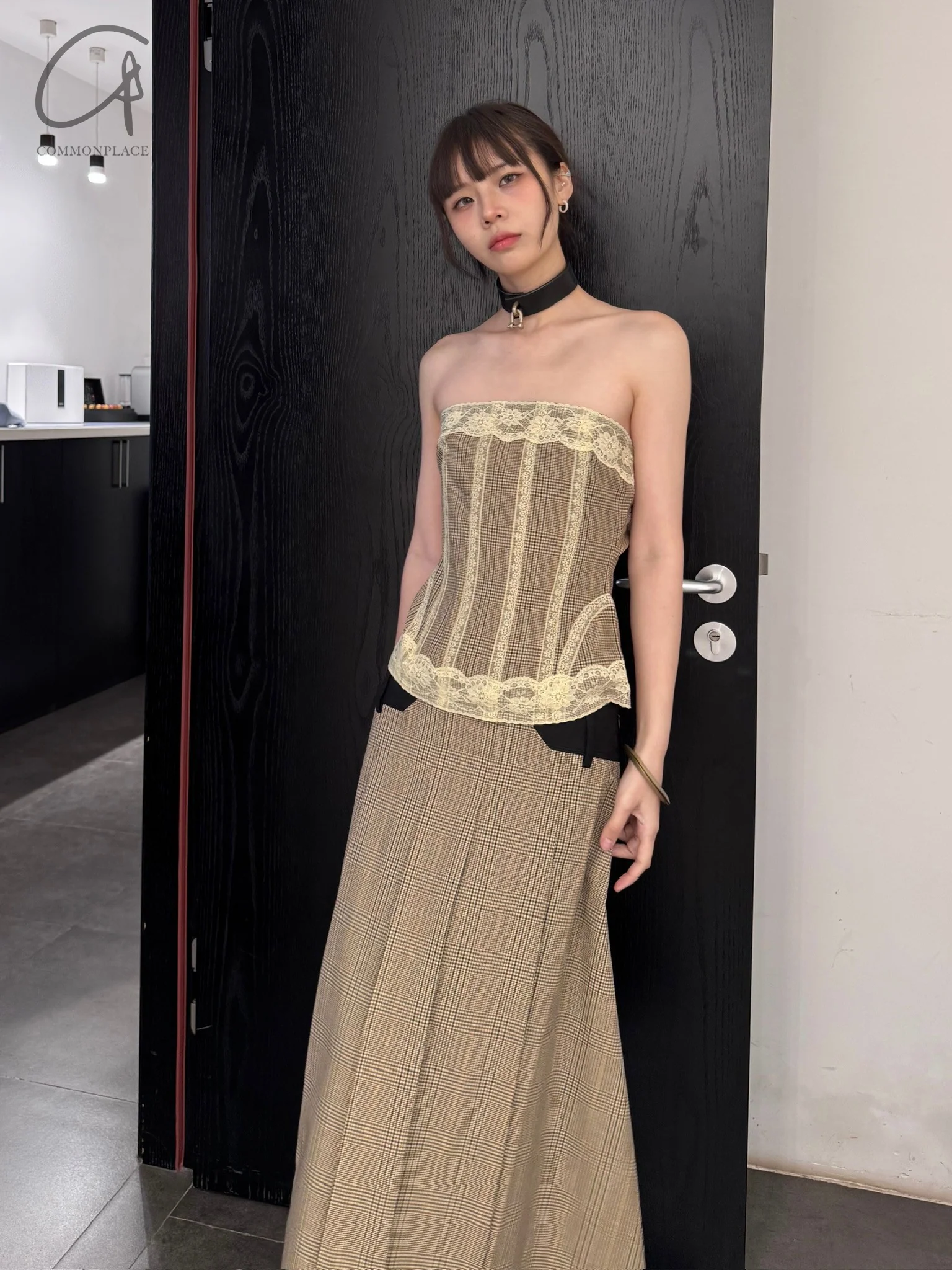 MIAOU 24 Autumn and Winter Lace Corset/Skirt MAU-4055BCWBRC-BROWN CHECK Plaid Long Skirt MAU-7063PSWPSW - Image 13