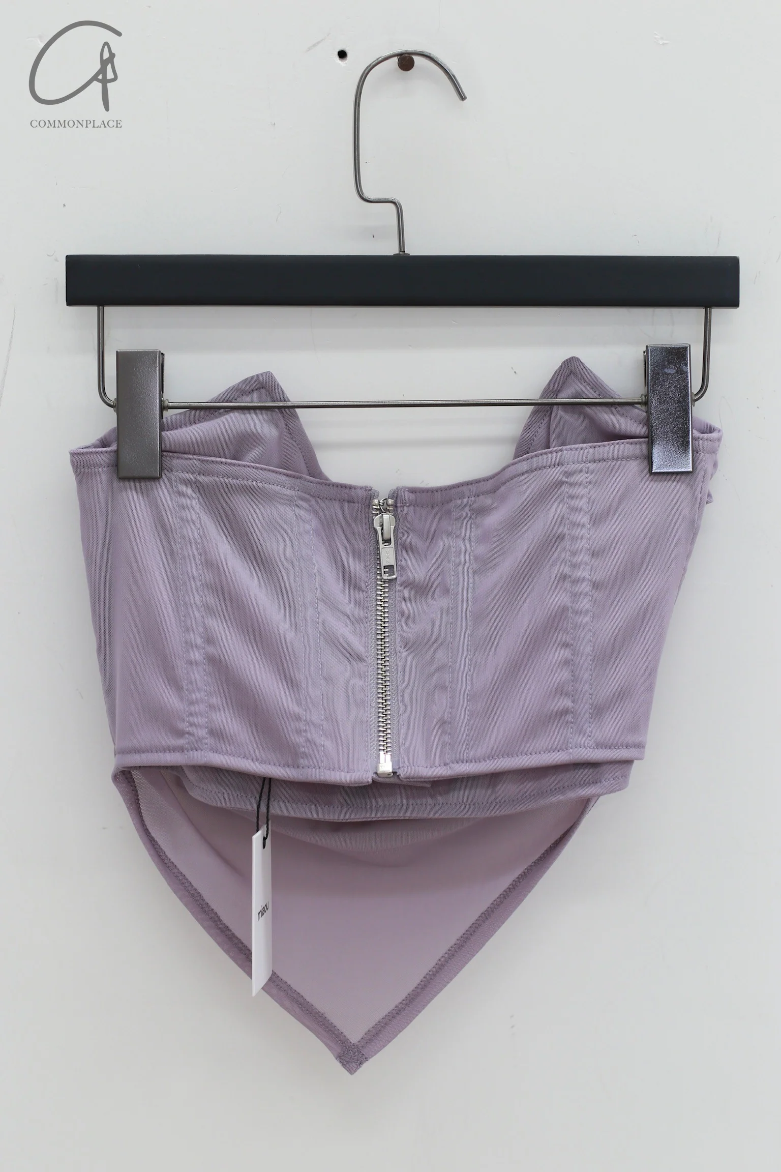 MIAOU 24 autumn and winter solid color pleated tube top MAU-7084PM3SMO-YANHUI Smoke Gray - Image 4