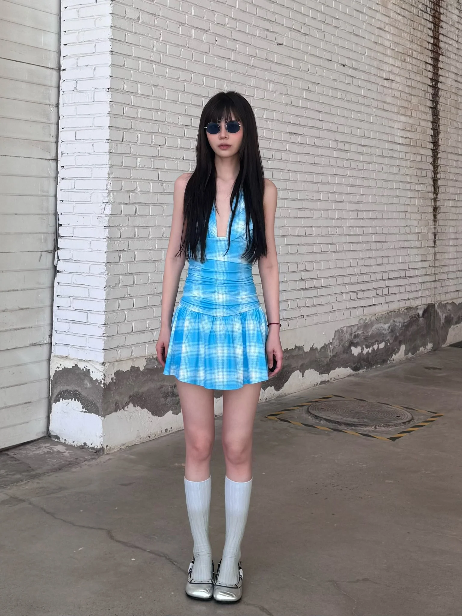 MIAOU 25 Spring/Summer NATALIA Dress MAU-5061SVIGGT-GZLSS Plaid - Image 6