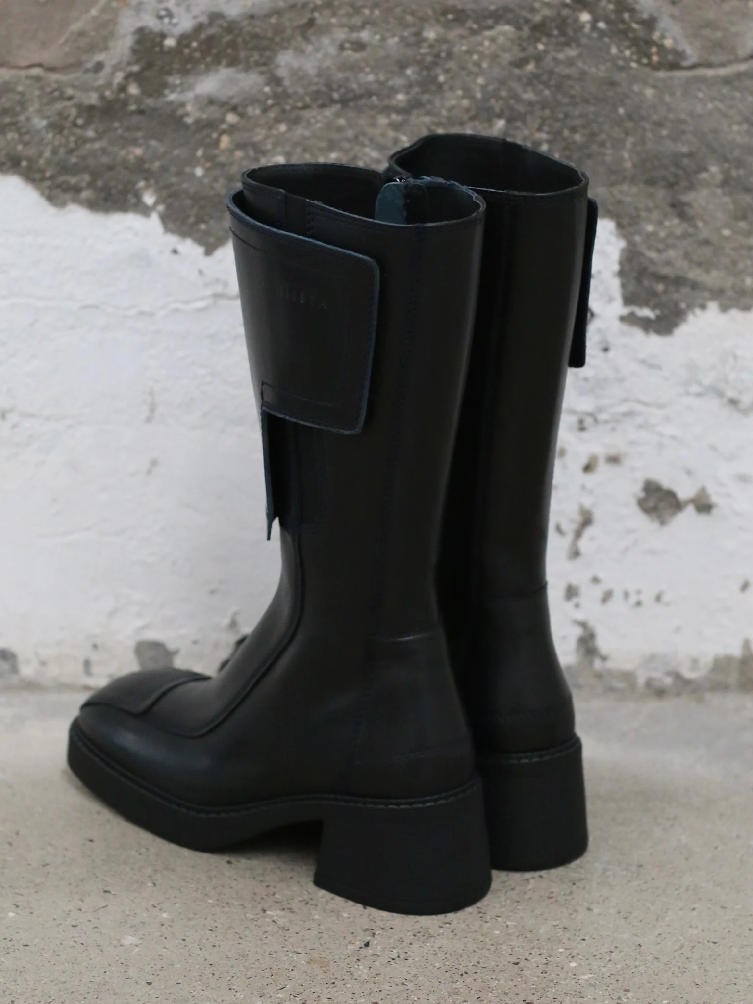 Miista Fall/Winter 2025 Black and Blue Square Toe Mid-Calf Boots MST-E8_3987-HL Black and Blue - Image 4