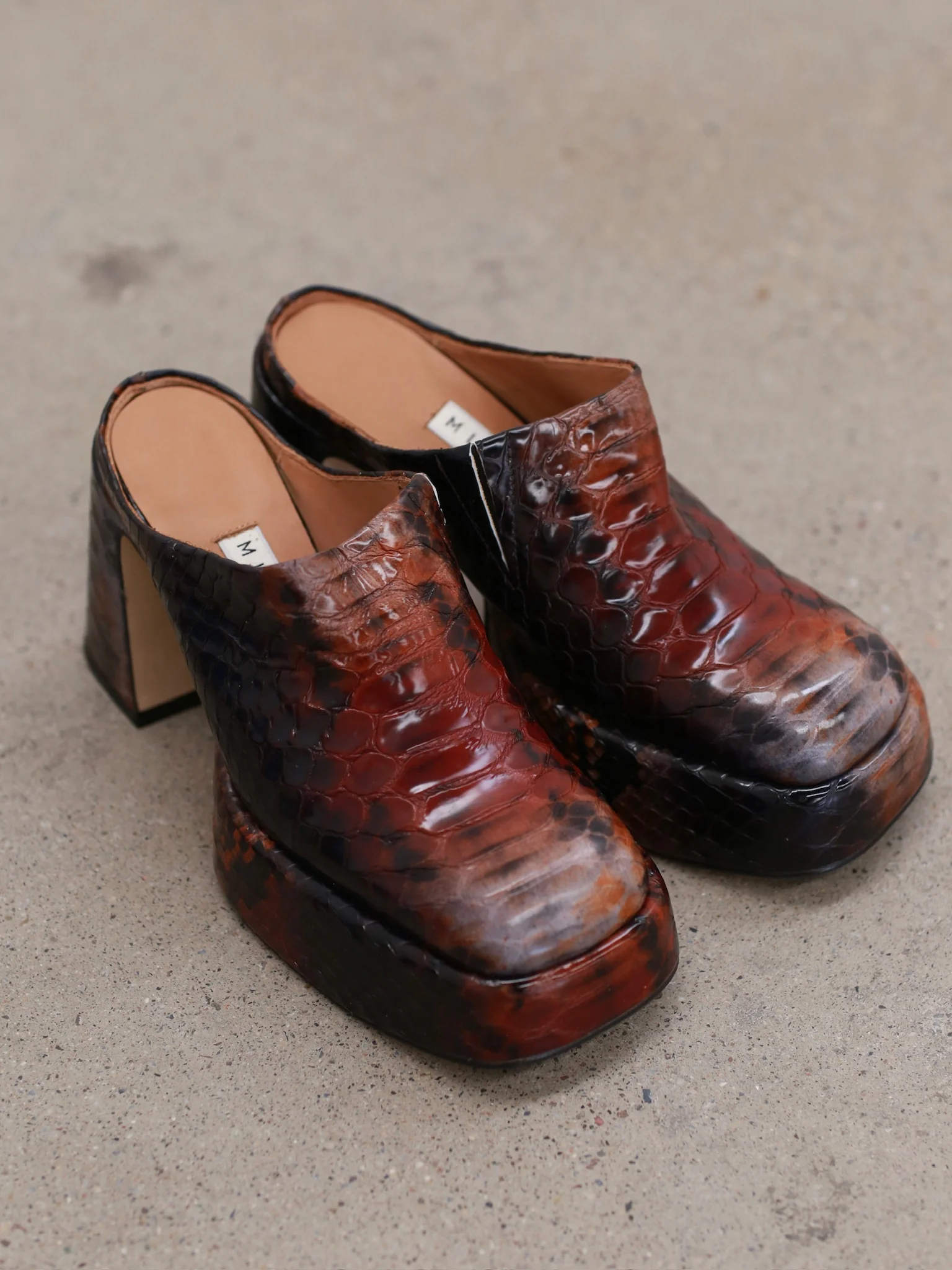 Miista Iben brown snake print mules MST-MI_5687-BROWN - Image 3