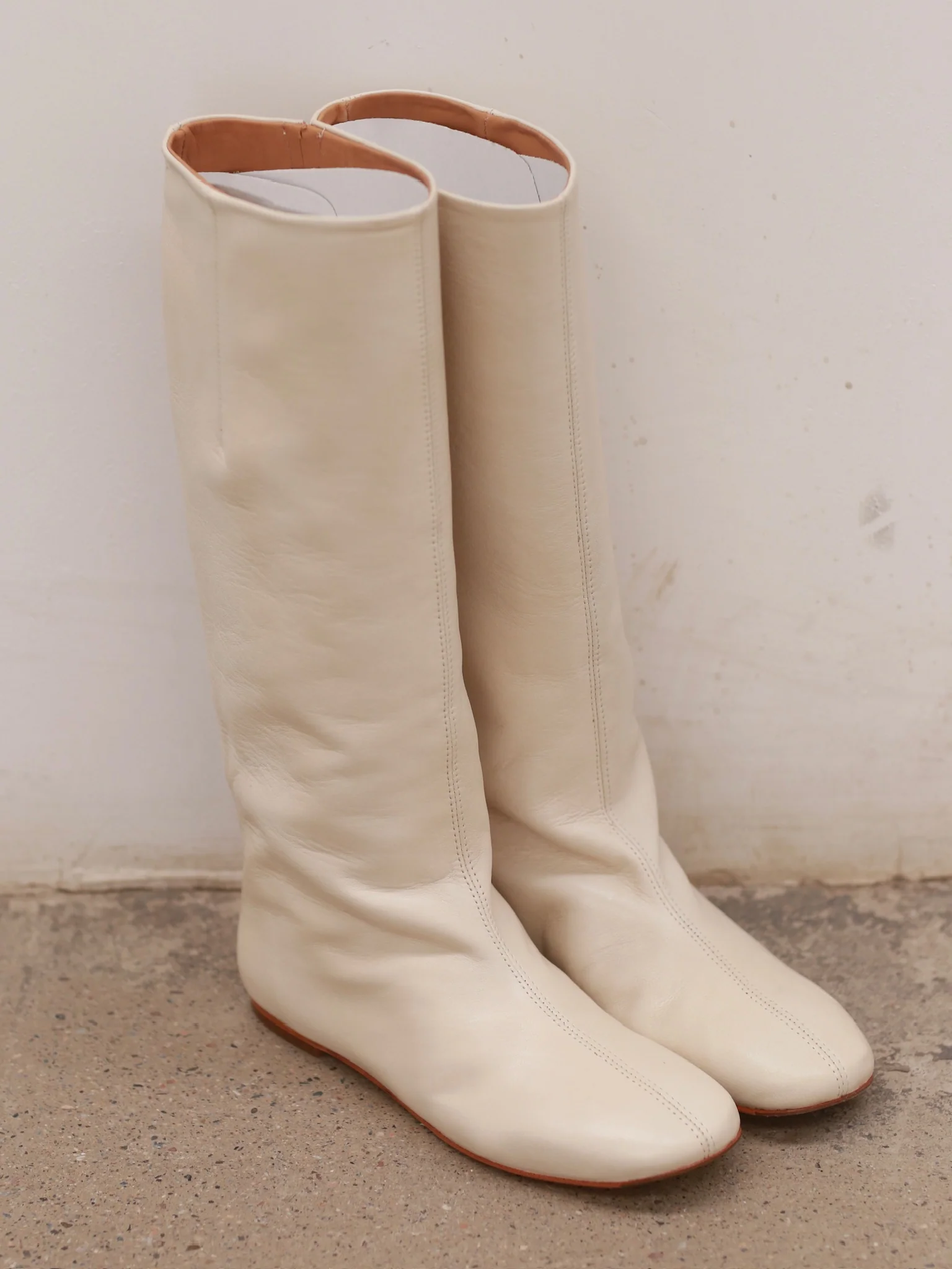 Miista Severin Cream High Heel Boots Spain MST-MI_5688-BEIGE - Image 3
