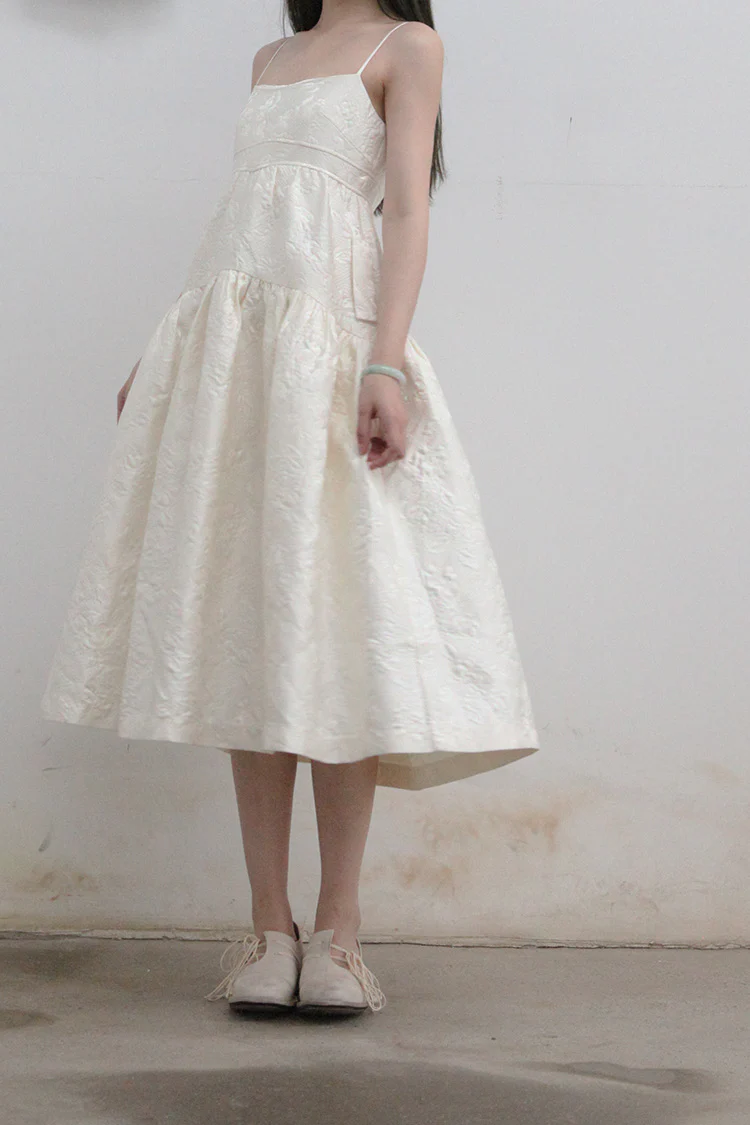MING MA jacquard pleated suspender skirt AW21-DR03-WTJAC PMM6 - Image 2
