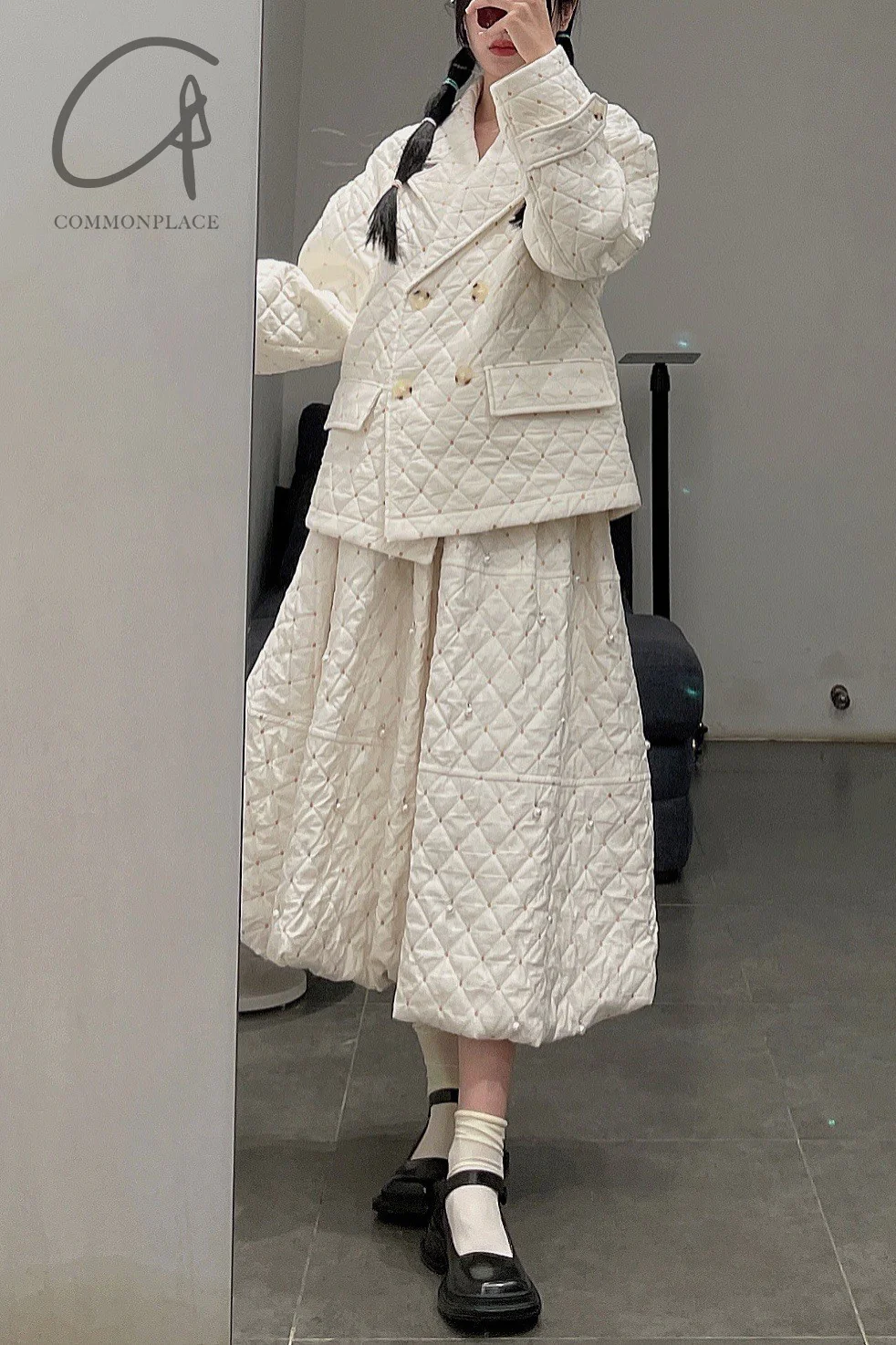 MING MA Jacquard Quilted Cotton Jacket AW21 JK03-WTJAC - Image 9