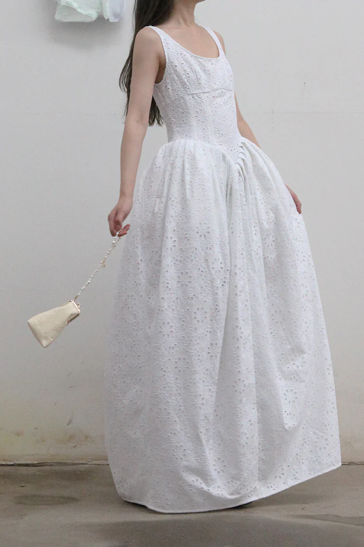 MING MA Lace Waist Waist Bud Dress AW21-DR12-WTCT - Image 3