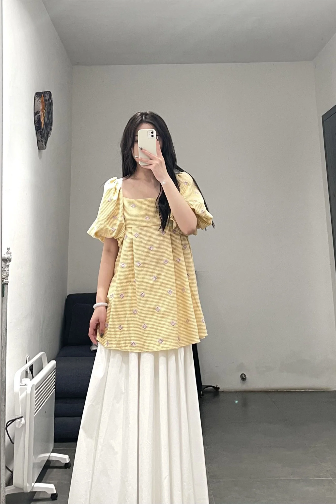 MING MA Puff sleeve pleated dress AW21-DR17-YWPR - Image 5