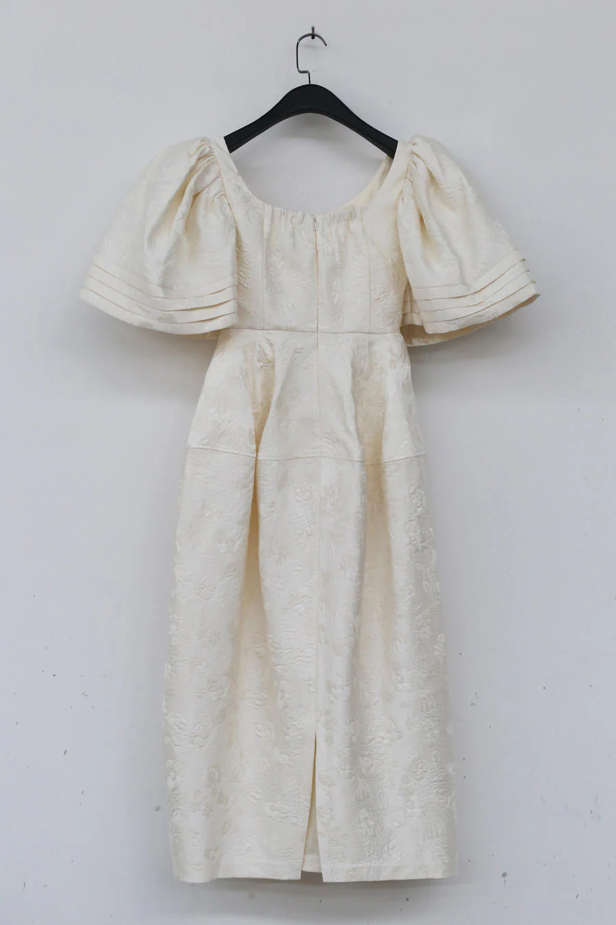 MING MA Quilted Cotton Puff Sleeve Flower Bud Dress AW21-DR13-WTJAC - Image 14