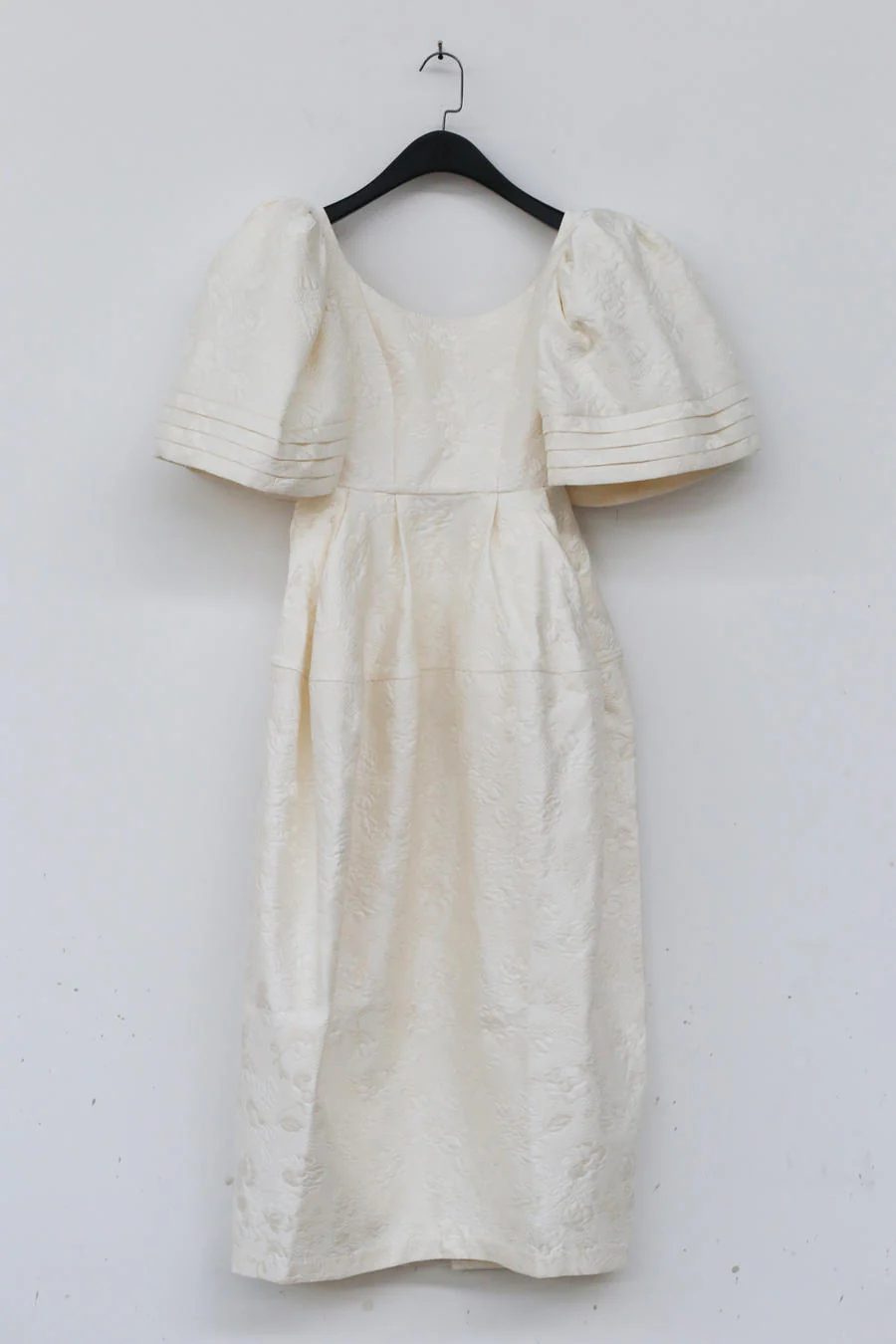 MING MA Quilted Cotton Puff Sleeve Flower Bud Dress AW21-DR13-WTJAC - Image 7