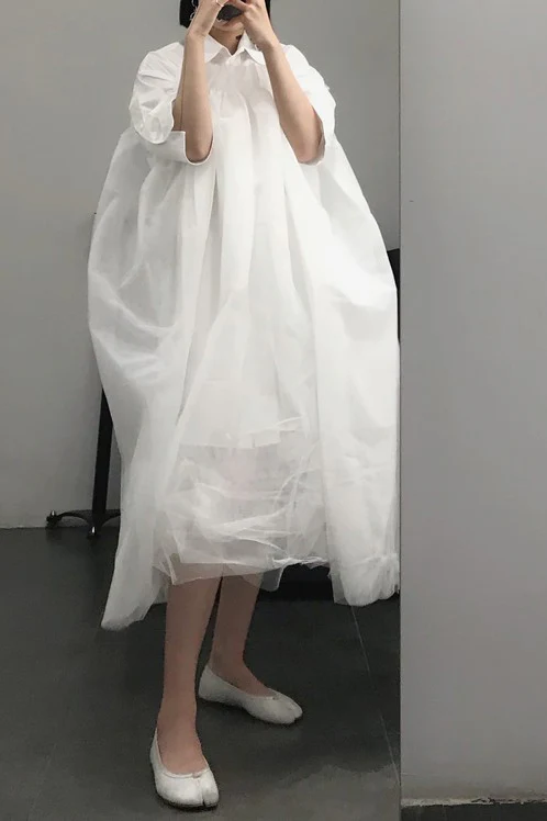 MM6 removable gauze lining dress S47294 100 - Image 4