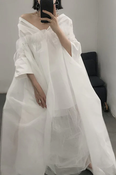 MM6 removable gauze lining dress S47294 100 - Image 7