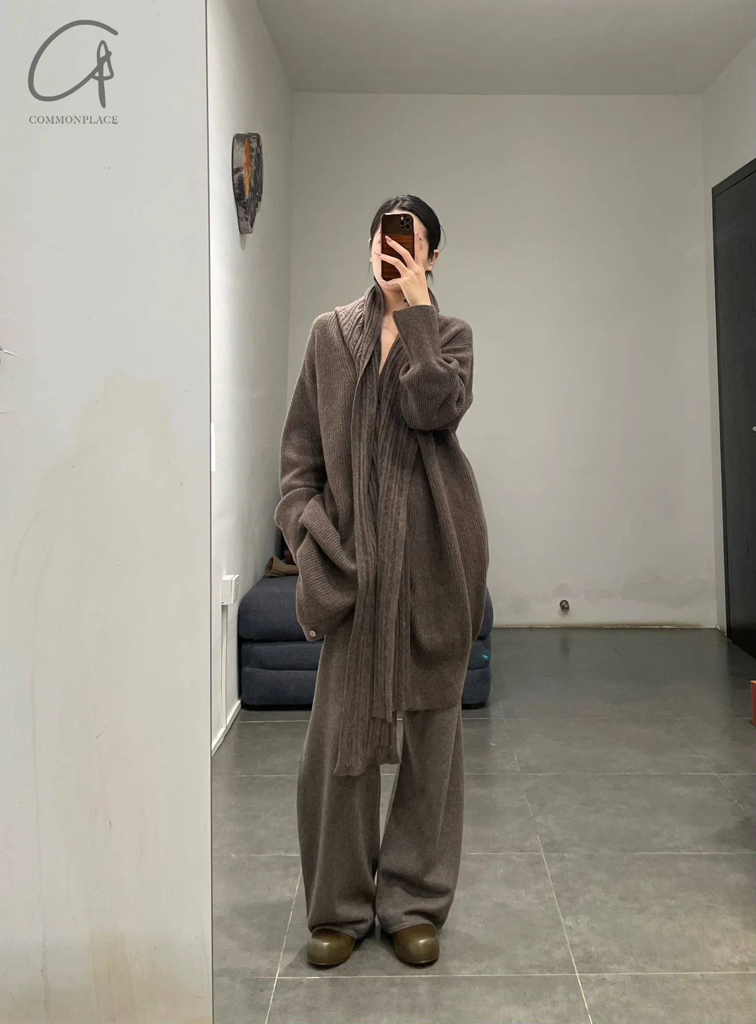 Mutedance 24 Autumn and Winter Button Cashmere Sweater MD-MD24FW126-BROWN MD24FW125 MD24FW126 - Image 13