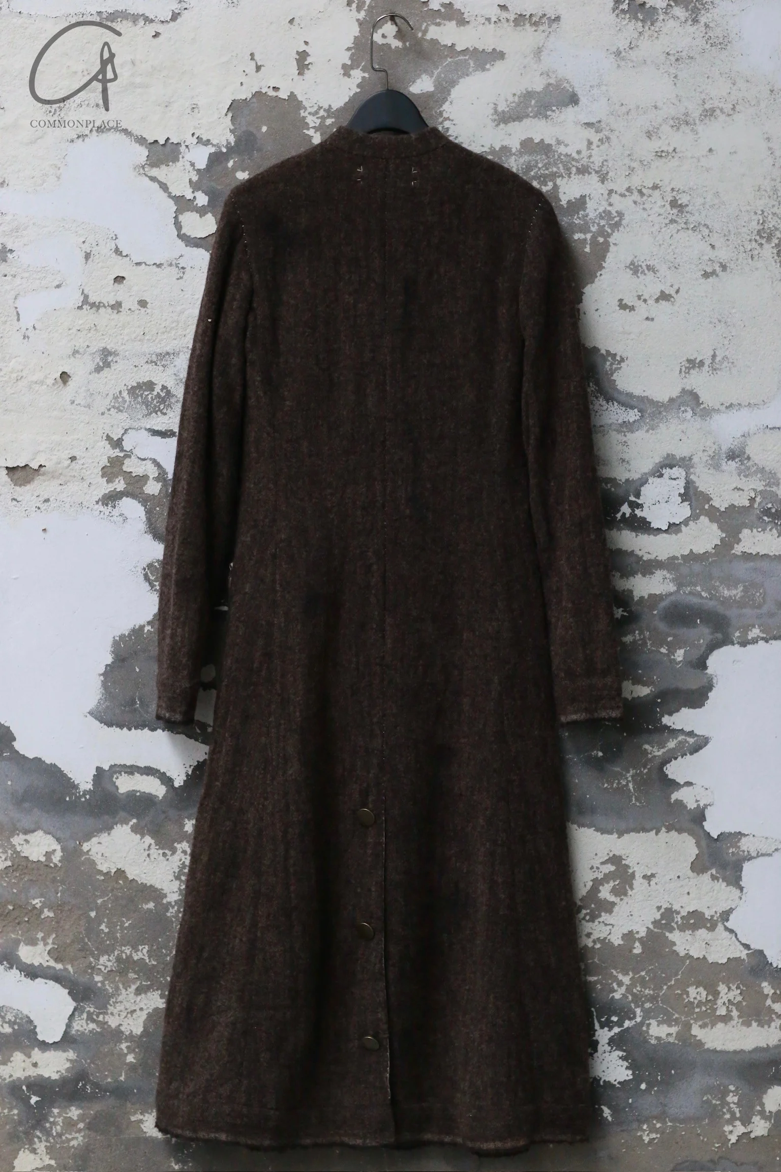 Mutedance 24 Autumn and Winter Button Slim Fit Wool Long Coat MD-MD24FW14-BROWN - Image 9