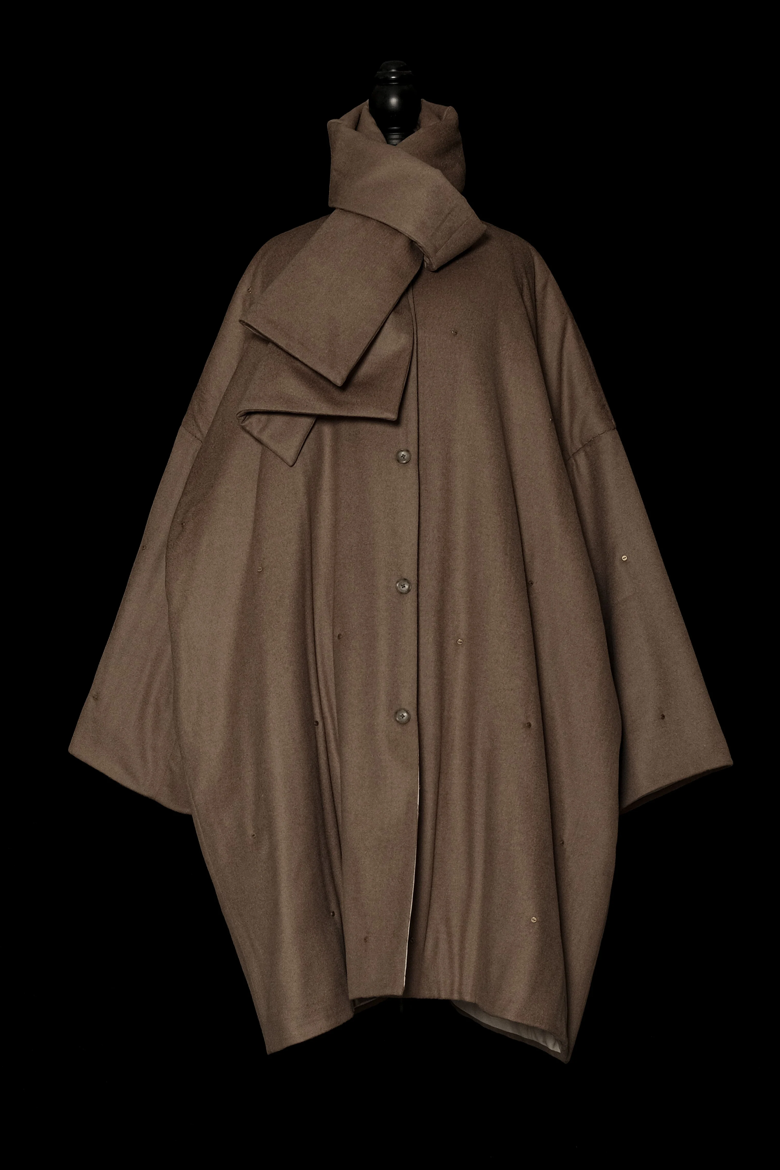 Mutedance 24 Autumn and Winter Loose Scarf Wool Silk Flower Dye Jacket MD-MD24FW28-CELADON MD24FW29 - Image 5
