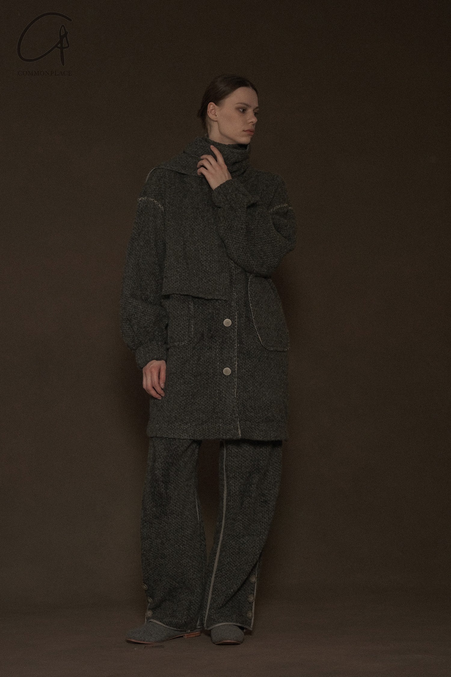 Mutedance 24 Autumn and Winter Scarf Button Jacket Series MD-MD24FW09-GRAY MD24FW07 - Image 12