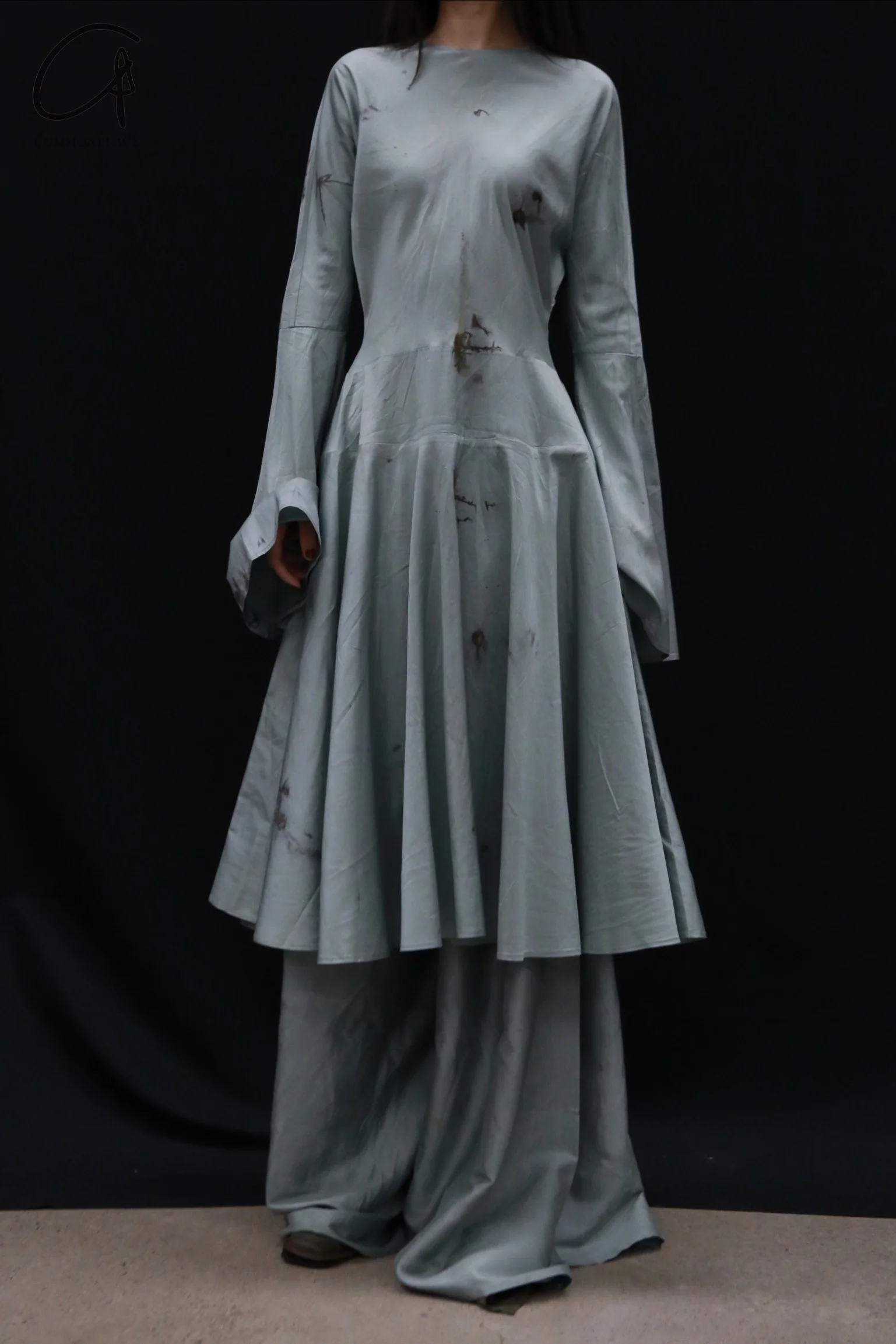 Mutedance 24 Autumn and Winter Waist Silk Dress/Pants MD-MD24FW100-blue MD24FW94 - Image 9