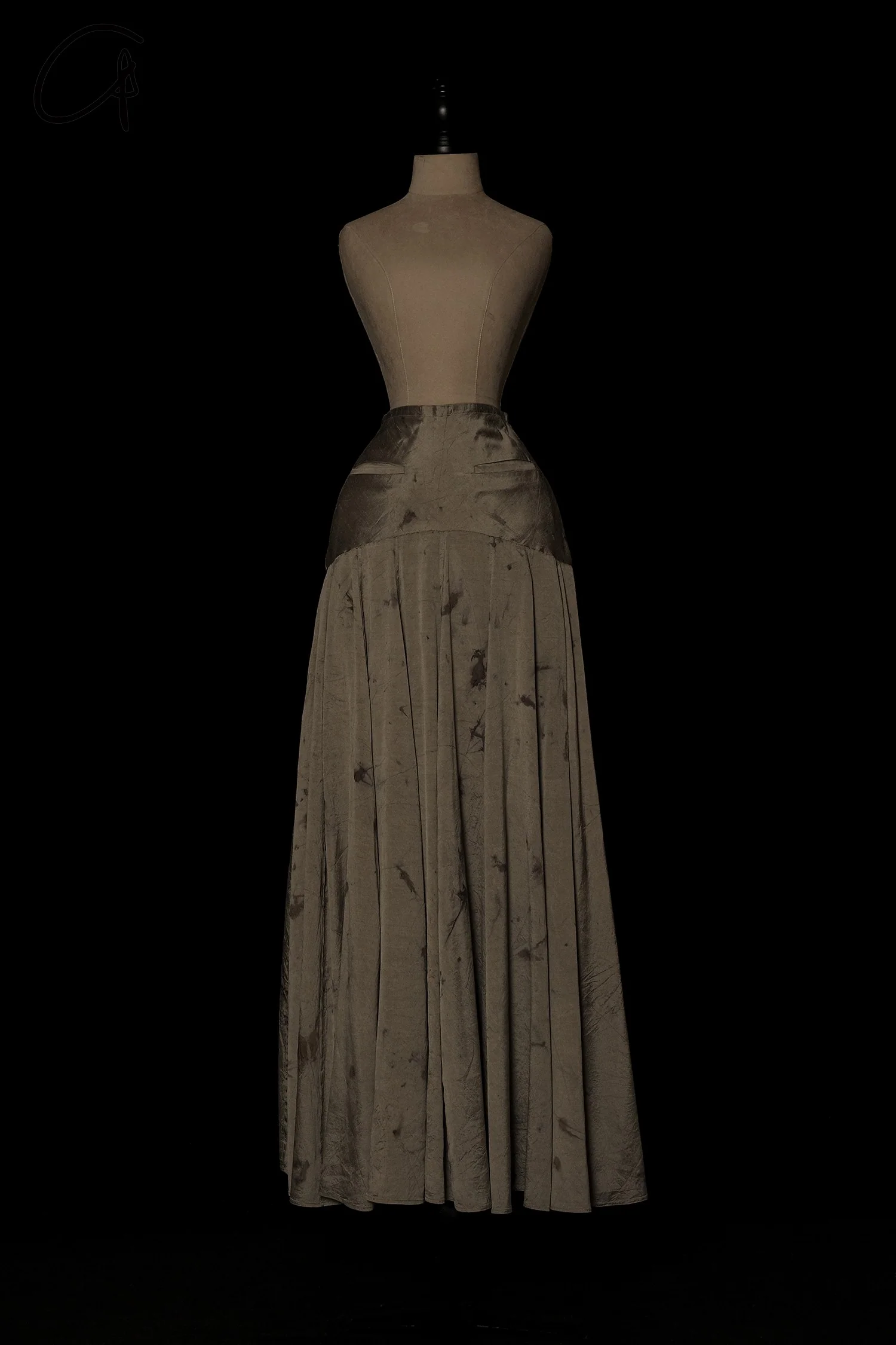 Mutedance 24 Autumn and Winter Waist Silk Flower Dye Skirt Series MD-MD24FW78-celadon MD24FW77 - Image 5