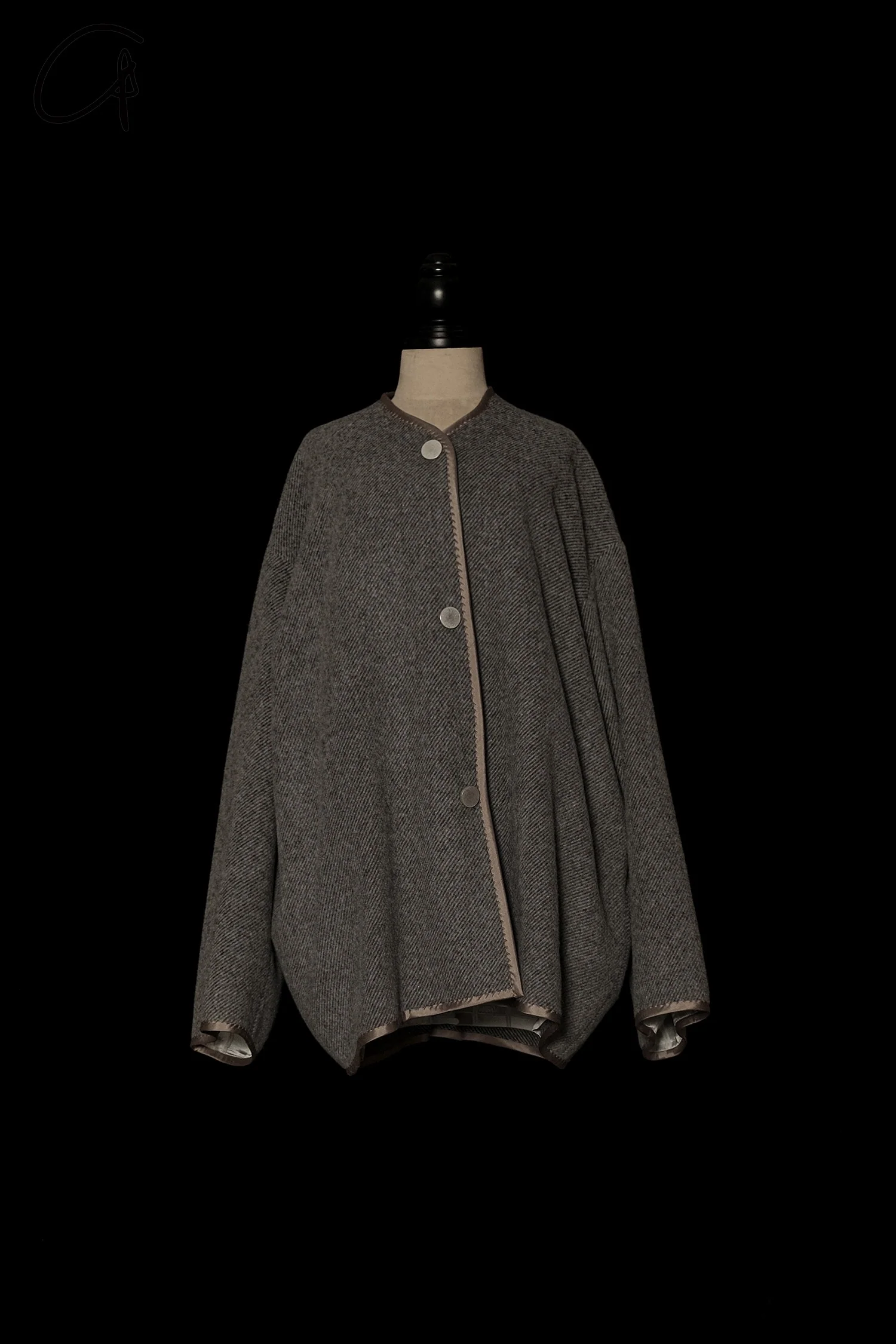 Mutedance 24 Autumn/Winter Collarless Button-Down Jacket MD-MD24FW21-GRAY MD24FW21 MD24FW22 - Image 5
