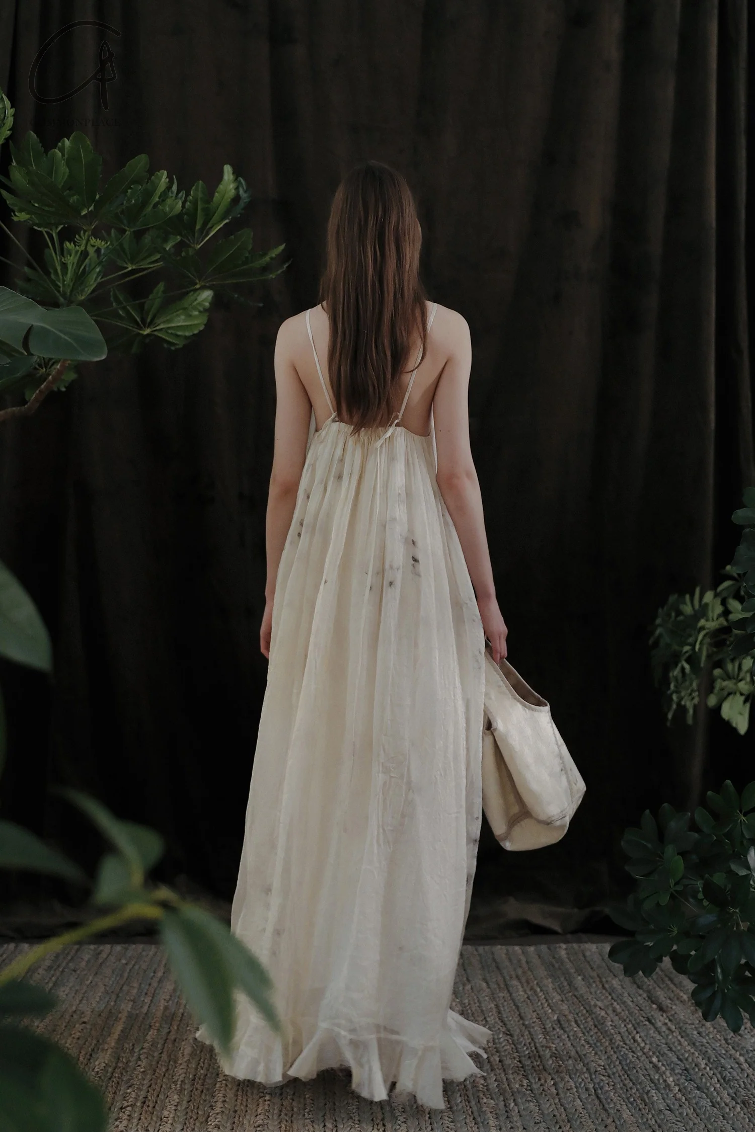 Mutedance 24 Spring/Summer Flower-dyed Silk Sling Dress Series MD-MD24SS21-H hoary PM140 - Image 11