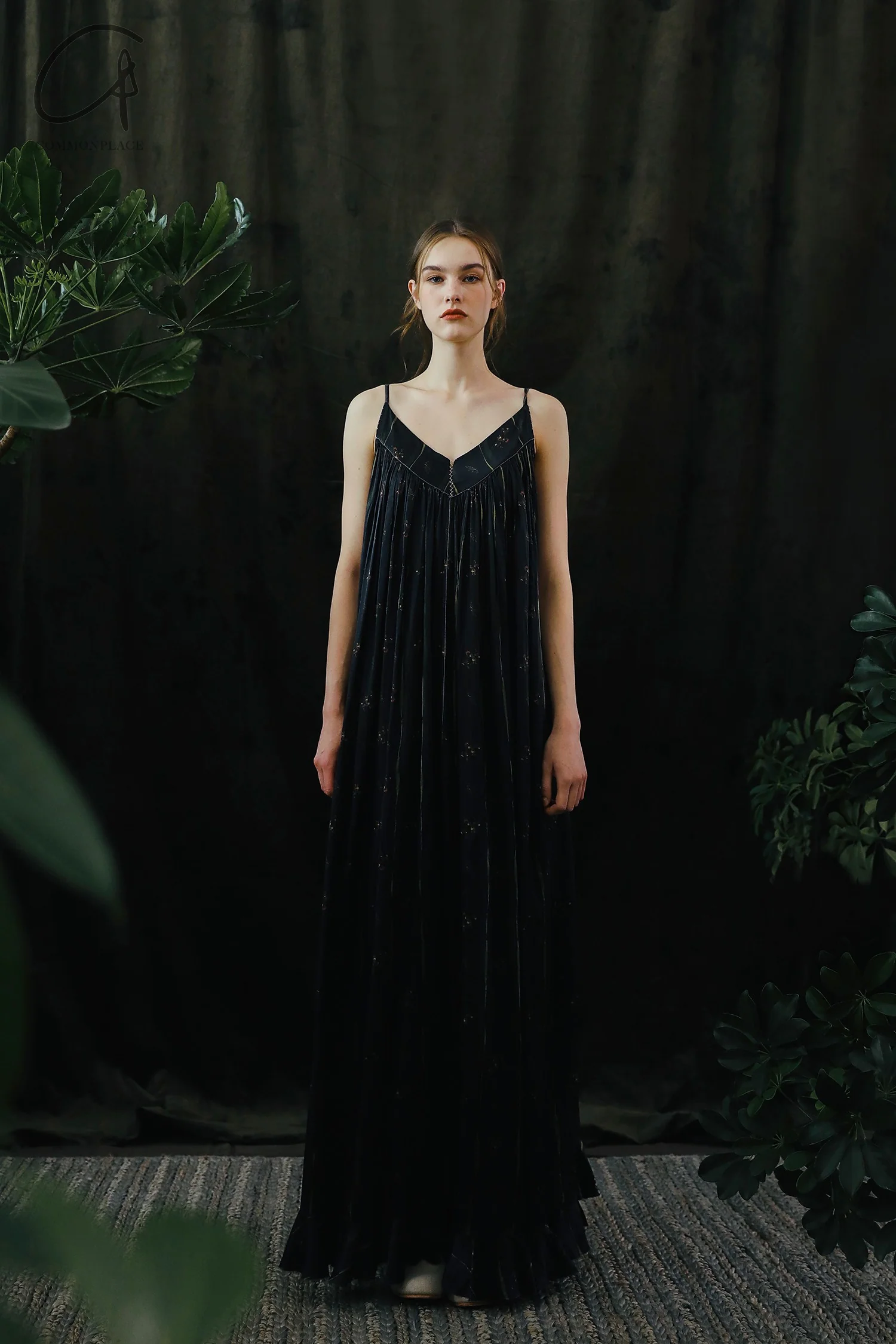 Mutedance 24 Spring/Summer Flower-dyed Silk Sling Dress Series MD-MD24SS26-S sepia PM140 - Image 9