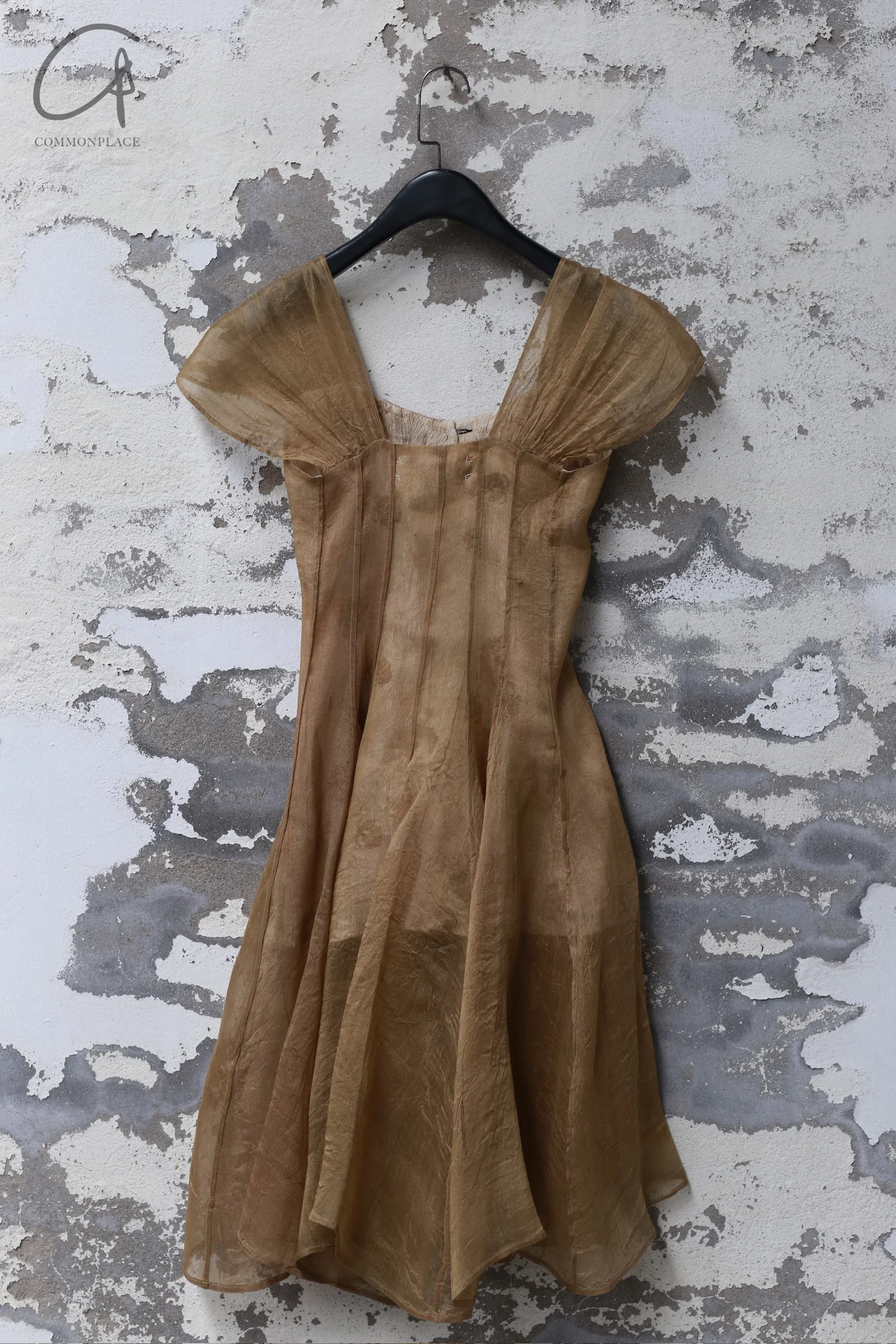 Mutedance 24 Spring/Summer Shell Sleeve Waist Short Dress MD-MD24SS17-KHAKI PM138 - Image 8
