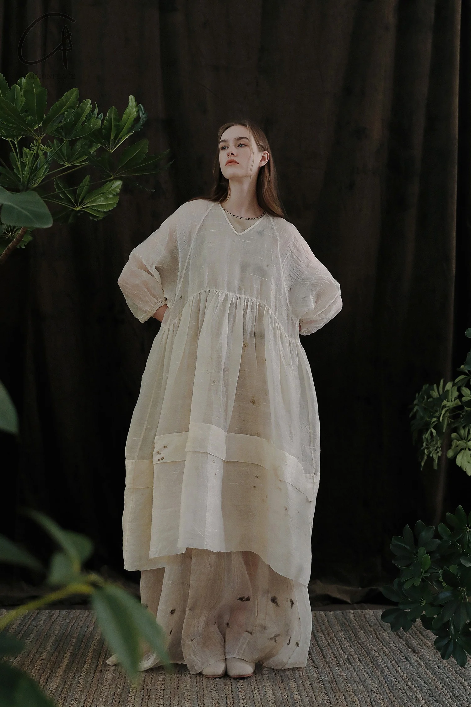 Mutedance 24 Spring/Summer Silk Loose Cardigan Dress MD-MD24SS34-HOARY PM142 - Image 6