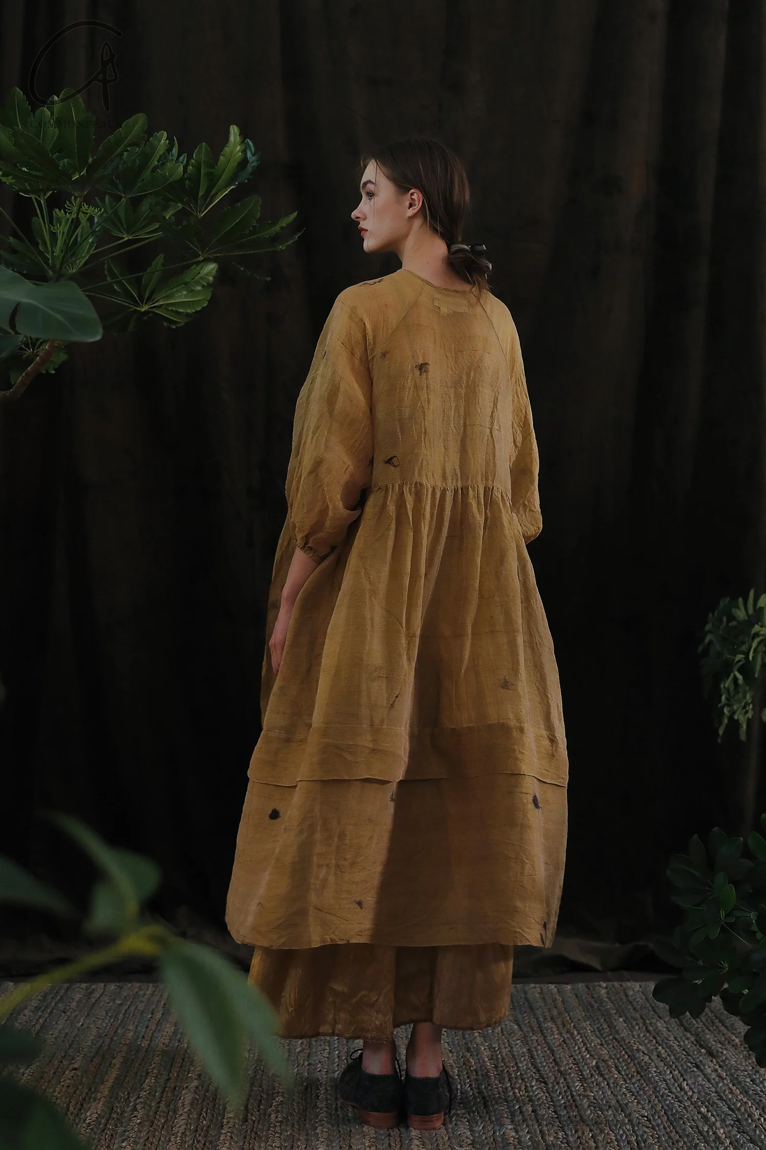 Mutedance 24 Spring/Summer Silk Loose Cardigan Dress MD-MD24SS35-G gold PM142 - Image 10