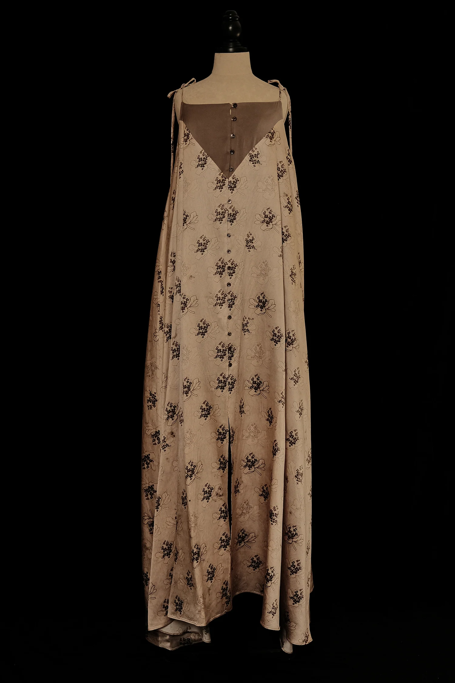 Mutedance 25 Autumn and Winter Splicing Suspender Dress Flower Dye MD-MD25FW118-khaki - Image 5