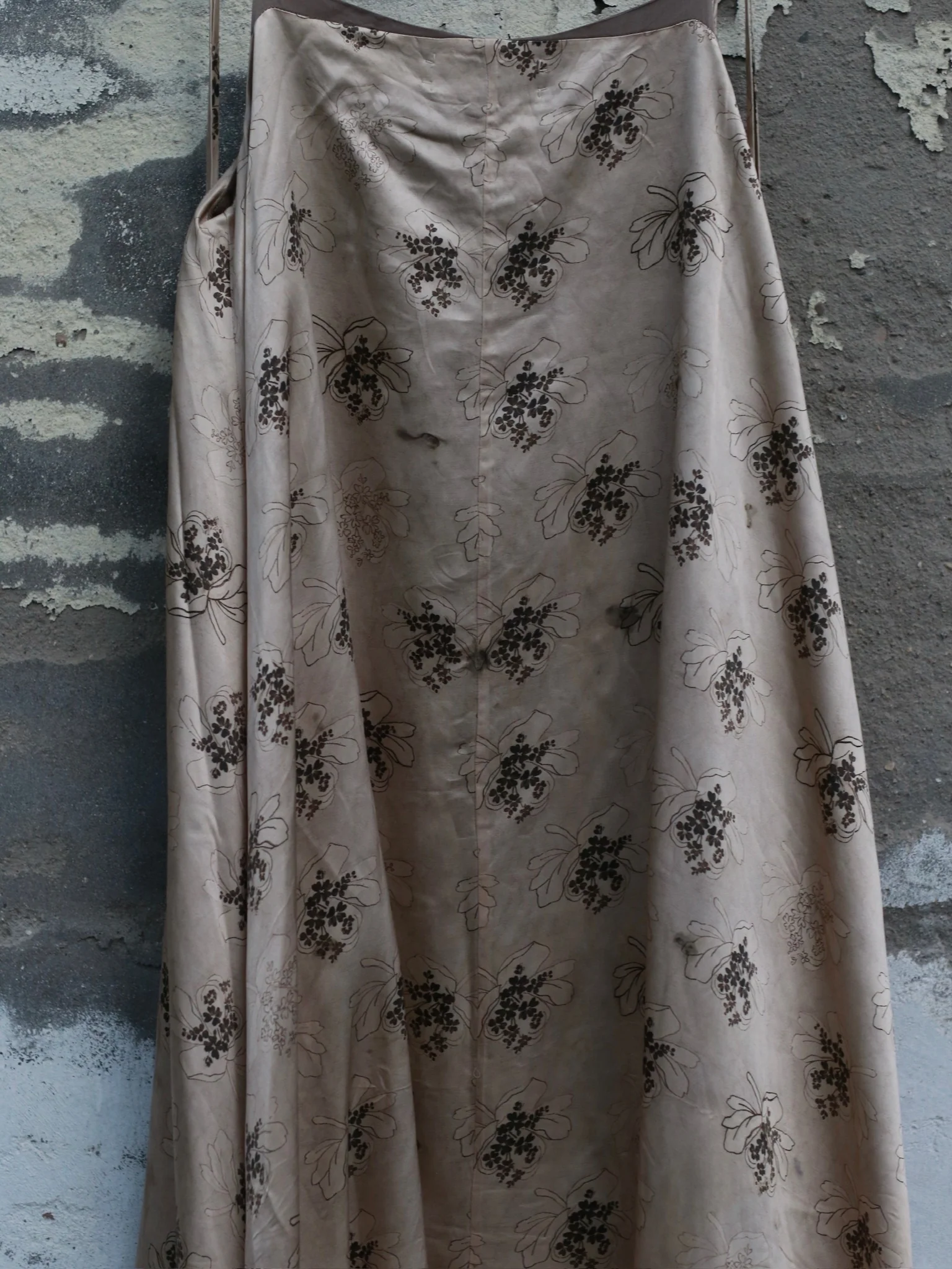 Mutedance 25 Autumn and Winter Splicing Suspender Dress Flower Dye MD-MD25FW118-khaki - Image 7