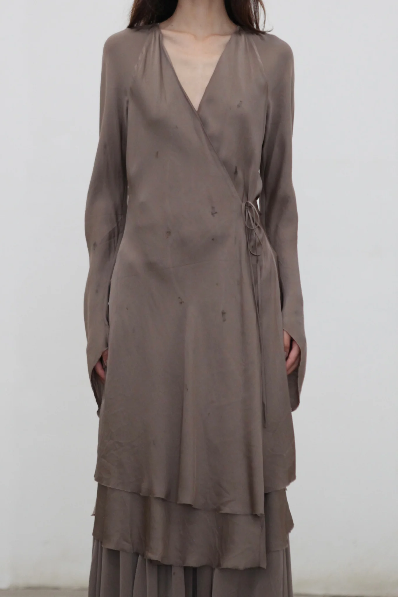 Mutedance 25 Autumn and Winter V-neck tie dress MD-MD25FW34-purple
