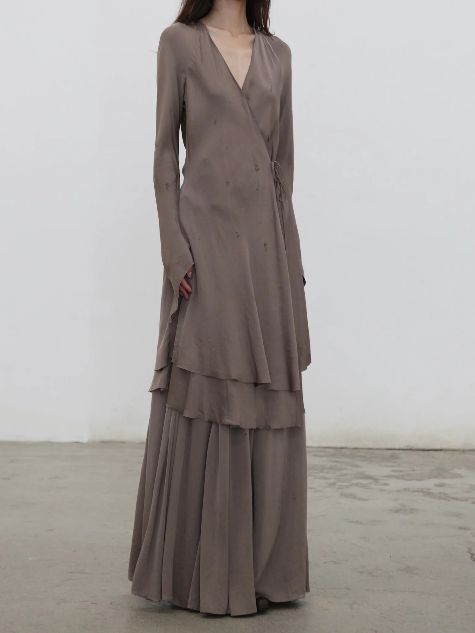 Mutedance 25 Autumn and Winter V-neck tie dress MD-MD25FW34-purple - Image 4