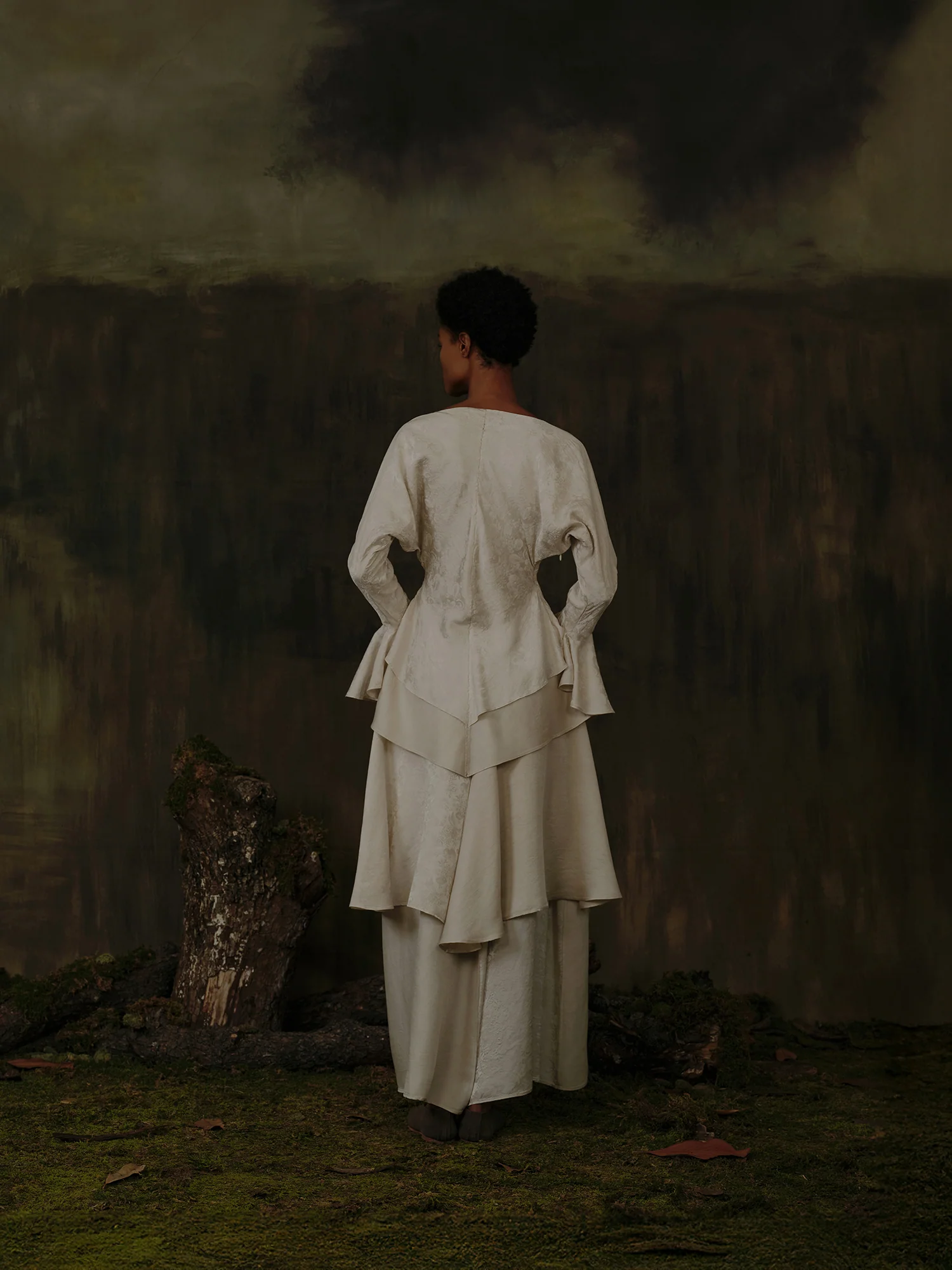 Mutedance 25 autumn and winter waist shirt hand-dyed MD-MD25FW49-beige - Image 11