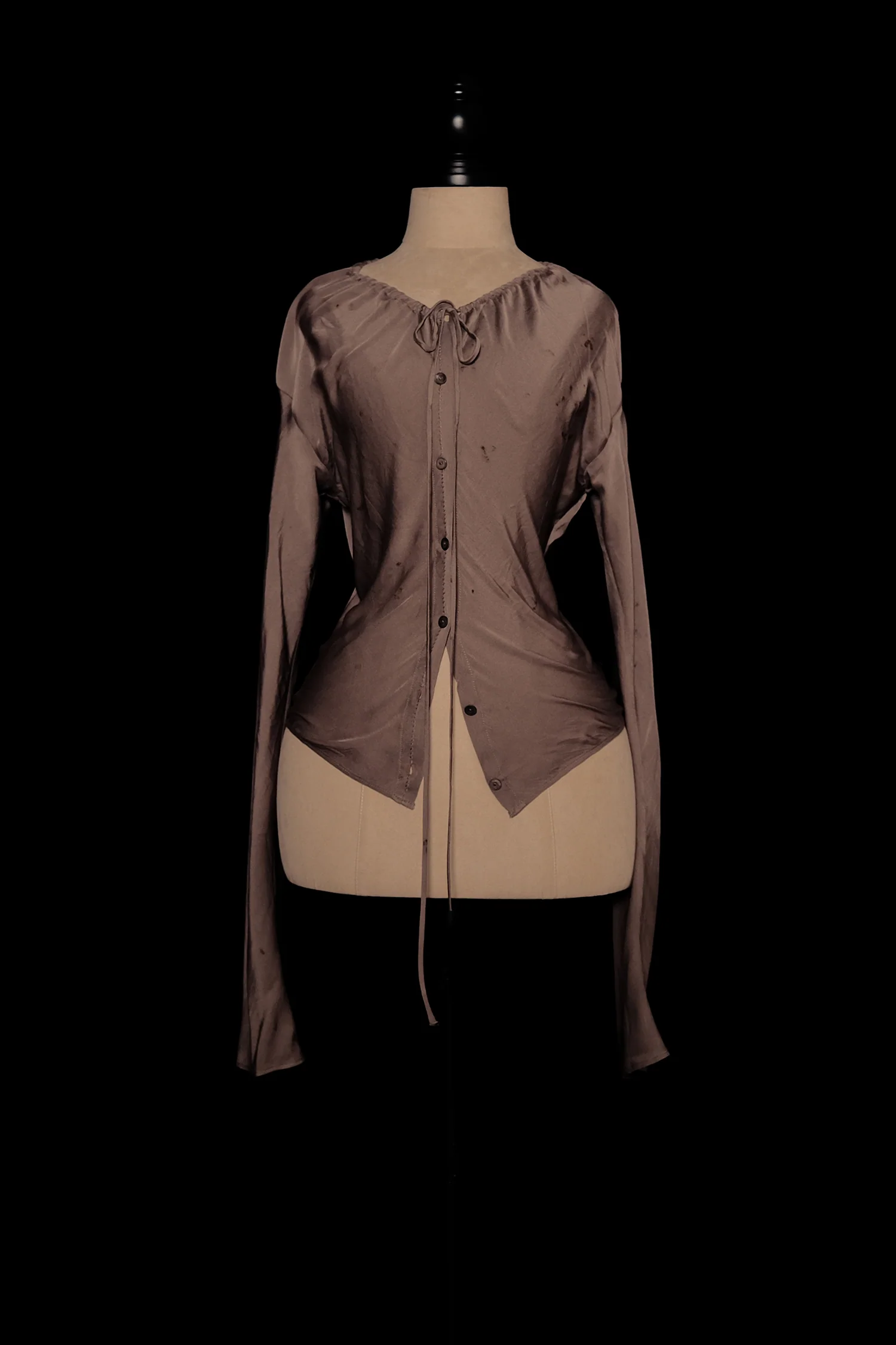 Mutedance 25 Autumn/Winter Button-Down Drawstring Shirt Top Collection Handmade Classic MD-MD25FW82-sand (MD25FW35) - Image 6