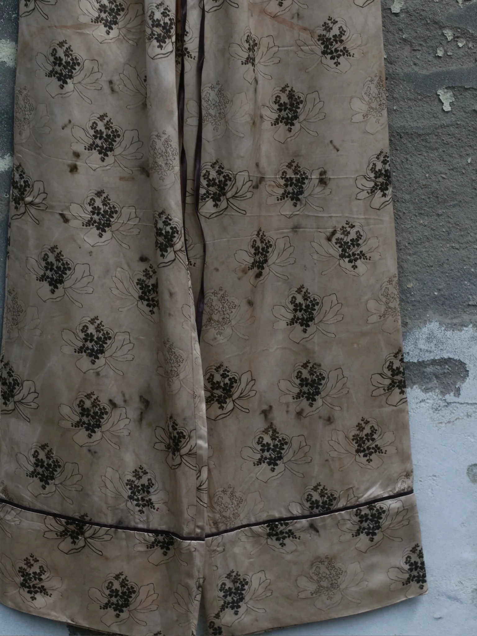 Mutedance 25 Autumn/Winter Elastic Waist Drawstring Loose Casual Pants Flower Dye MD-MD25FW80-khaki (MD25FW77) - Image 3