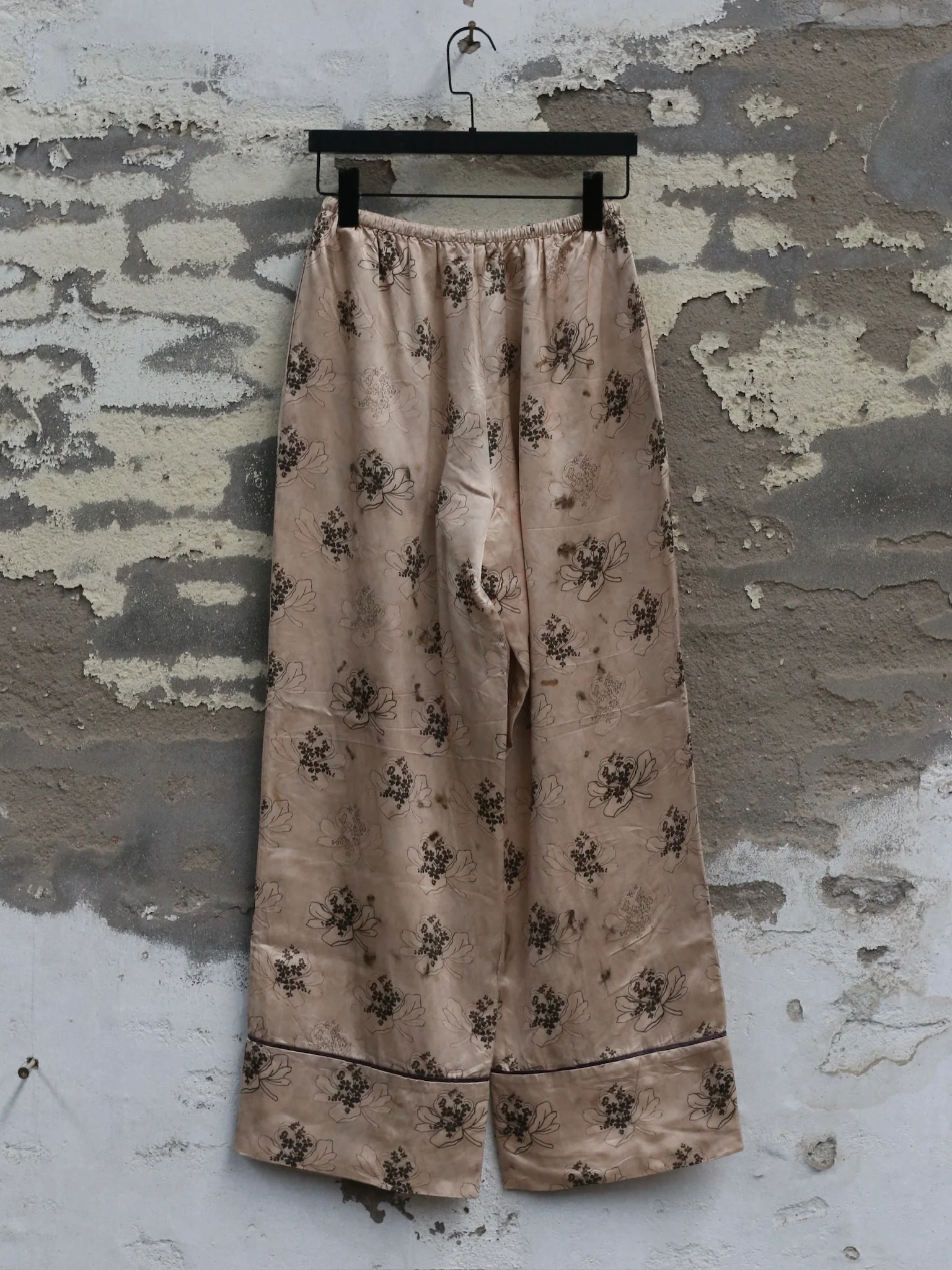 Mutedance 25 Autumn/Winter Elastic Waist Drawstring Loose Casual Pants Flower Dye MD-MD25FW80-khaki (MD25FW77) - Image 4
