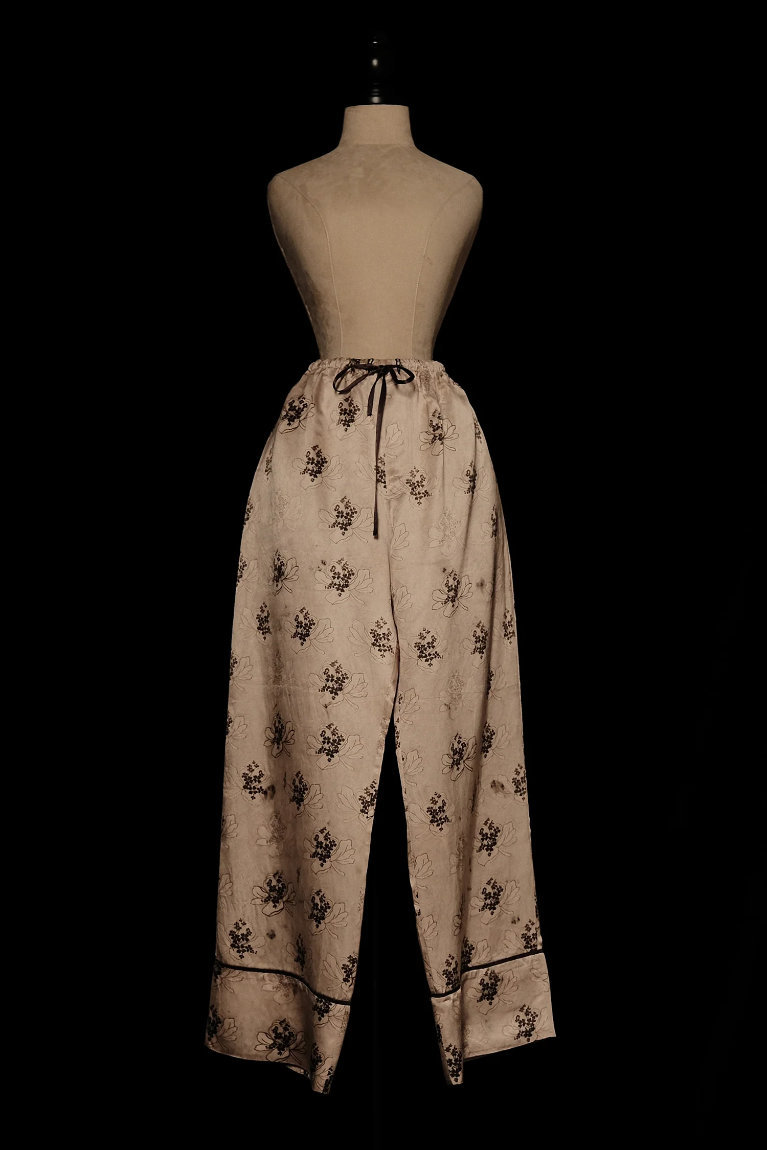 Mutedance 25 Autumn/Winter Elastic Waist Drawstring Loose Casual Pants Flower Dye MD-MD25FW80-khaki (MD25FW77) - Image 5