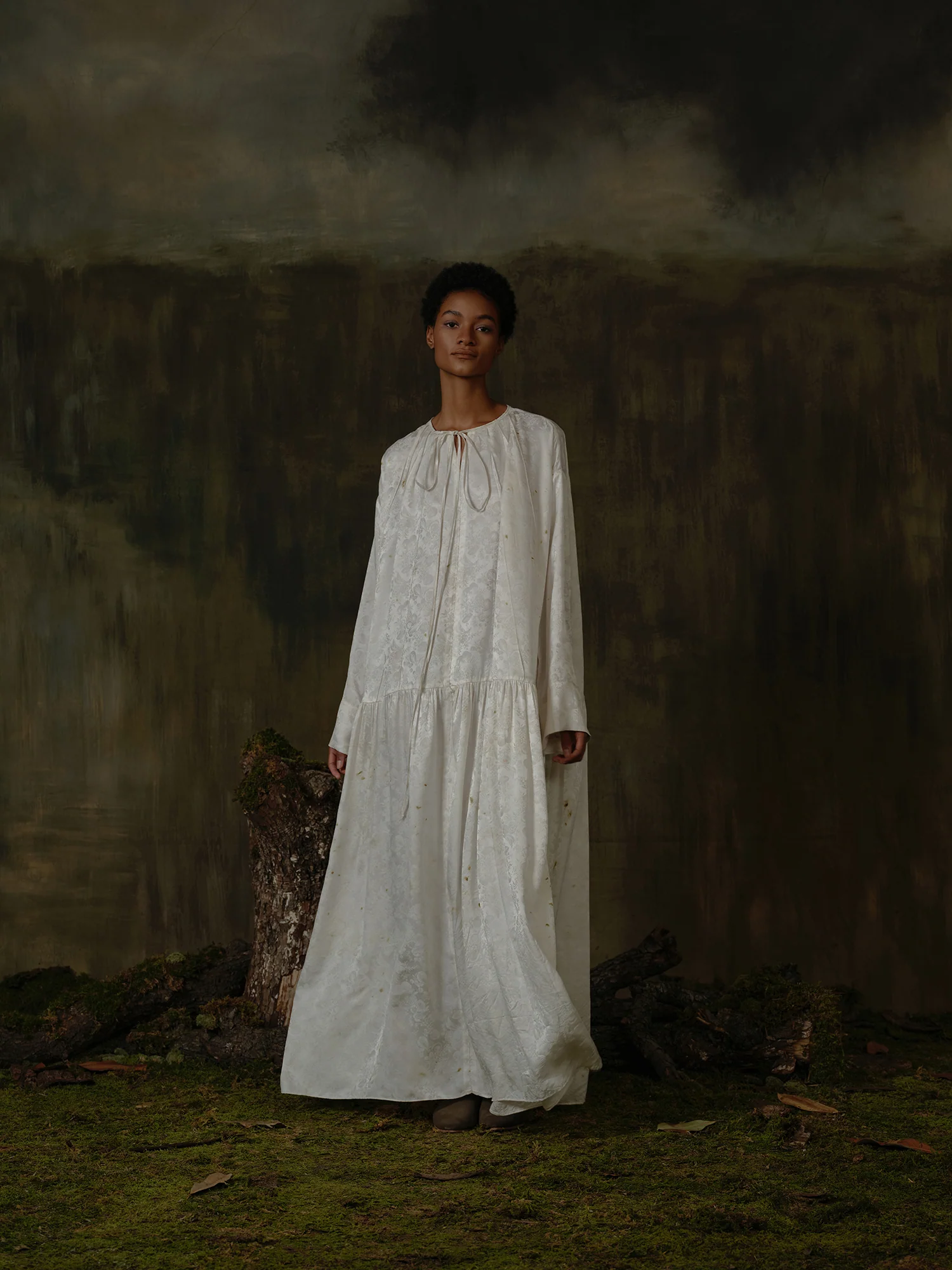 Mutedance 25 Autumn/Winter Flower Dye Long Dress MD-MD25FW136-nude - Image 11