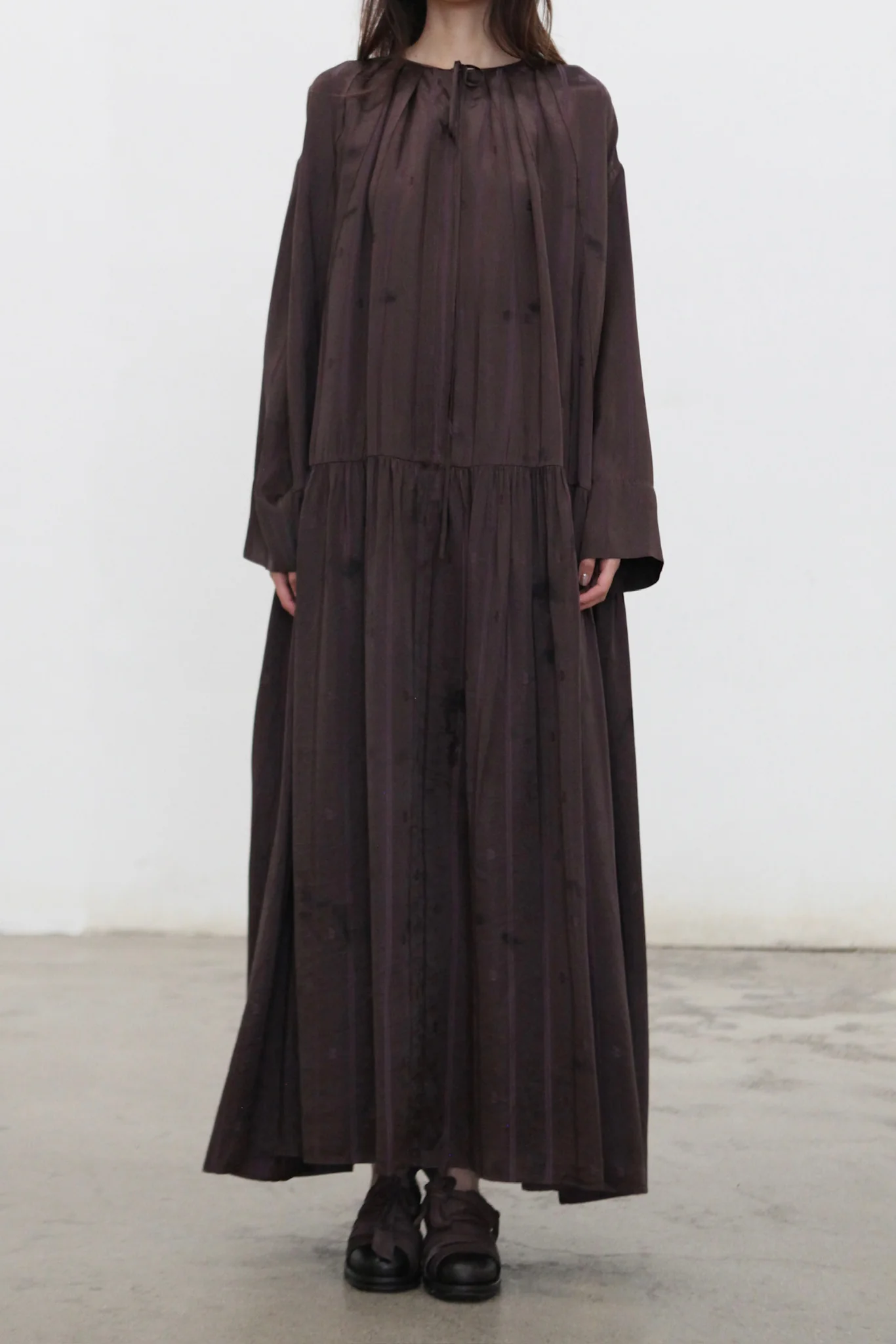 Mutedance 25 Autumn/Winter Flower Dye Long Dress MD-MD25FW138-purple (MD25FW136)